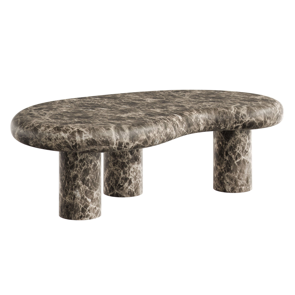 Elowen Dark Emperador Outdoor Patio Faux Marble Coffee Table - Ornate Home