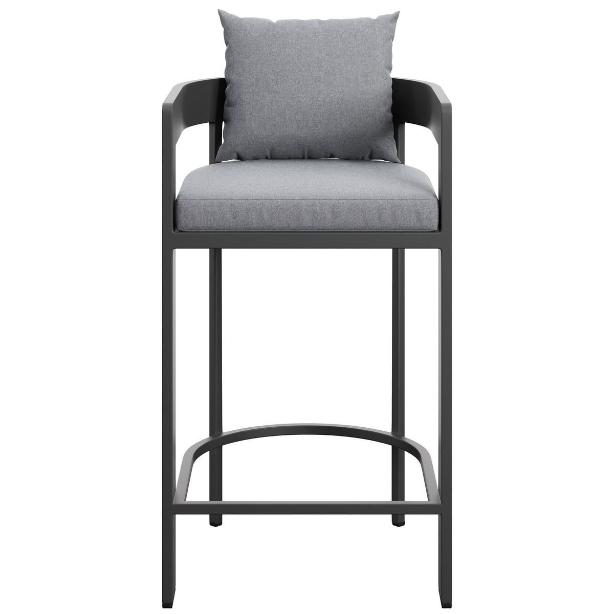 Tahoe Gray Outdoor Patio Aluminum Bar Chair