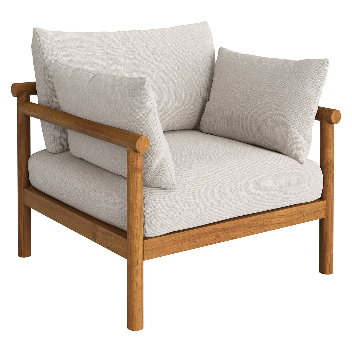 Eleni Natural Sail Outdoor Patio Teak Wood Armchair