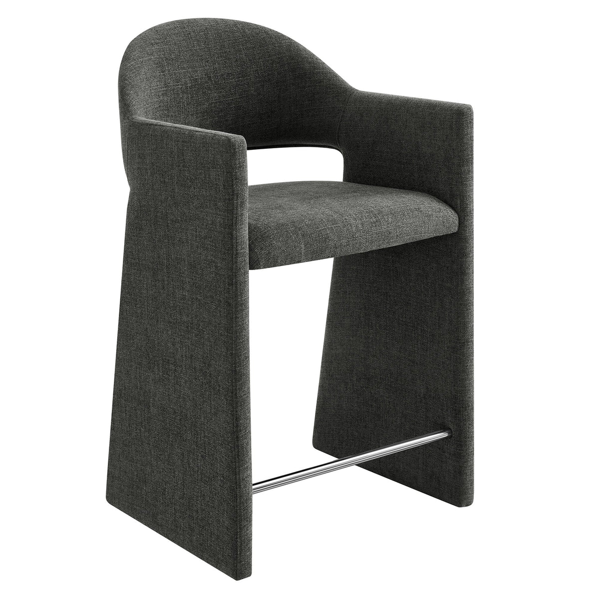 Talia Charcoal 37 Inch Upholstered Fabric Counter Stool