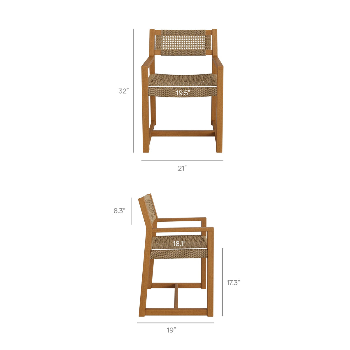 Reed Natural 7-Piece Outdoor Patio Teak Wood Dining Set