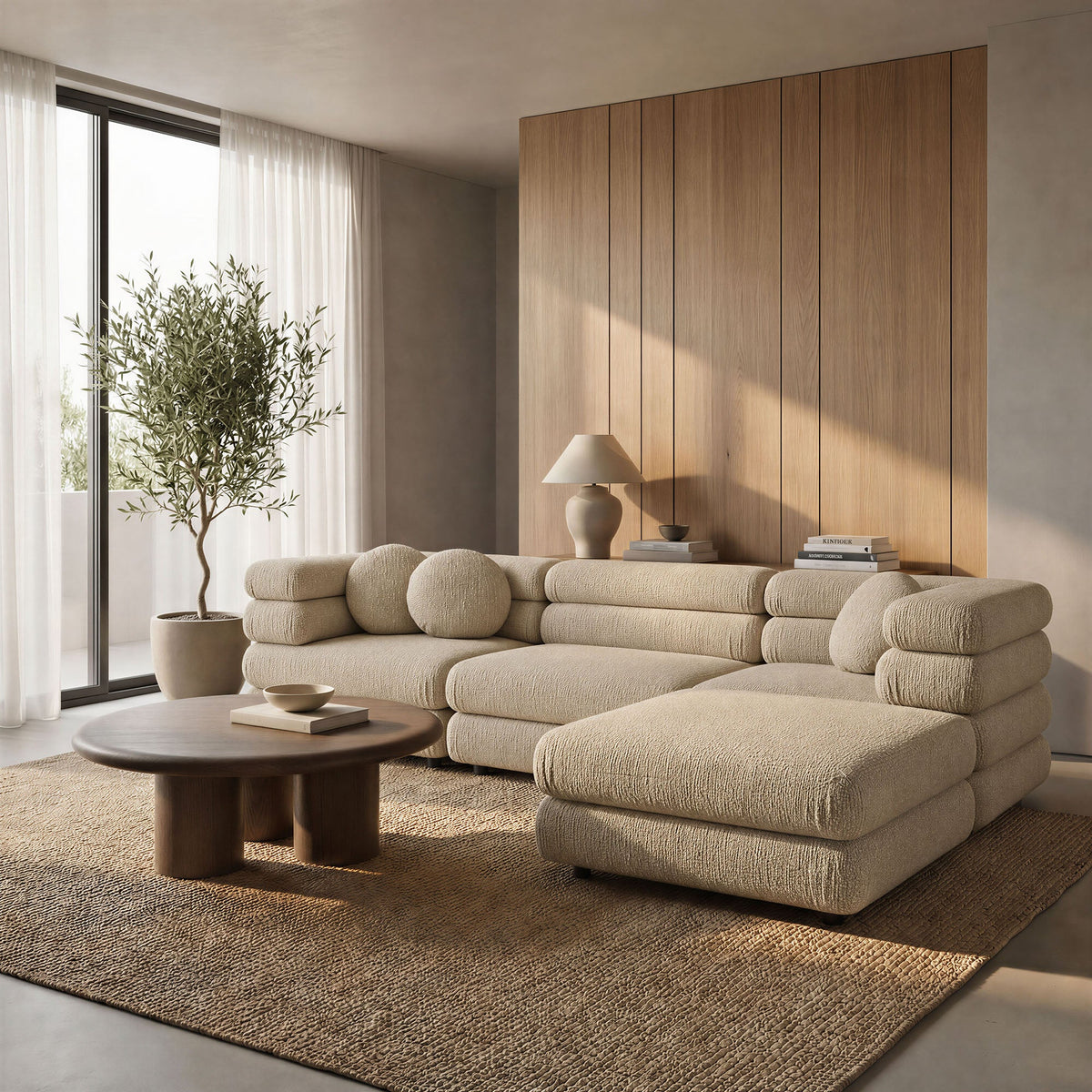 Jubilee Linen 4-Piece Upholstered Modular Sofa Set
