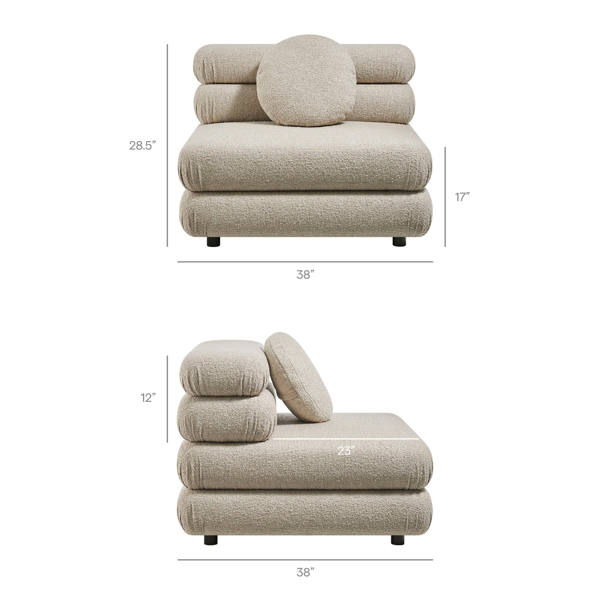 Jubilee Linen 4-Piece Upholstered Modular Sofa Set