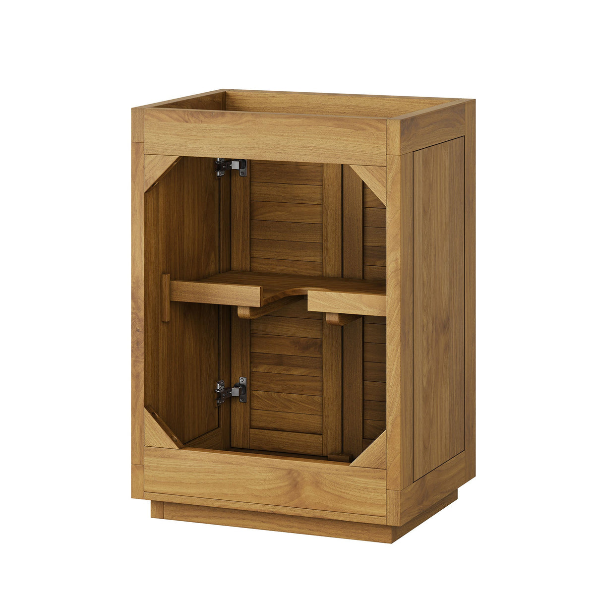 Tavira Natural Slatted Mango Wood Bathroom Vanity Cabinet (Sink Basin Not Included)