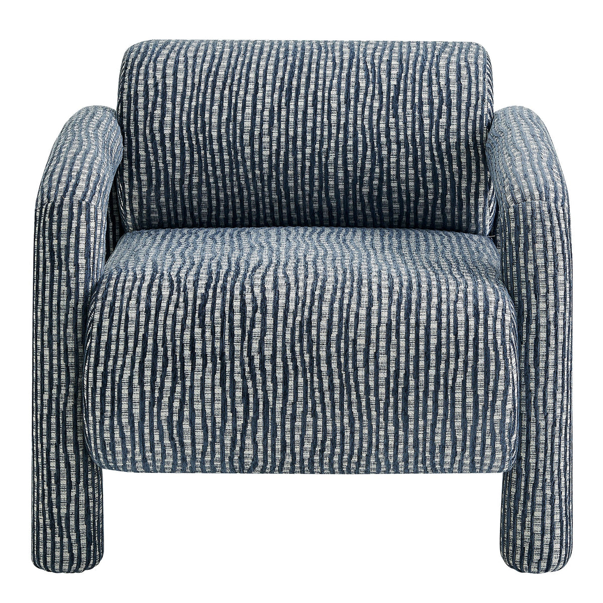 Quill Navy Patterned Woven Fabric Accent Chair