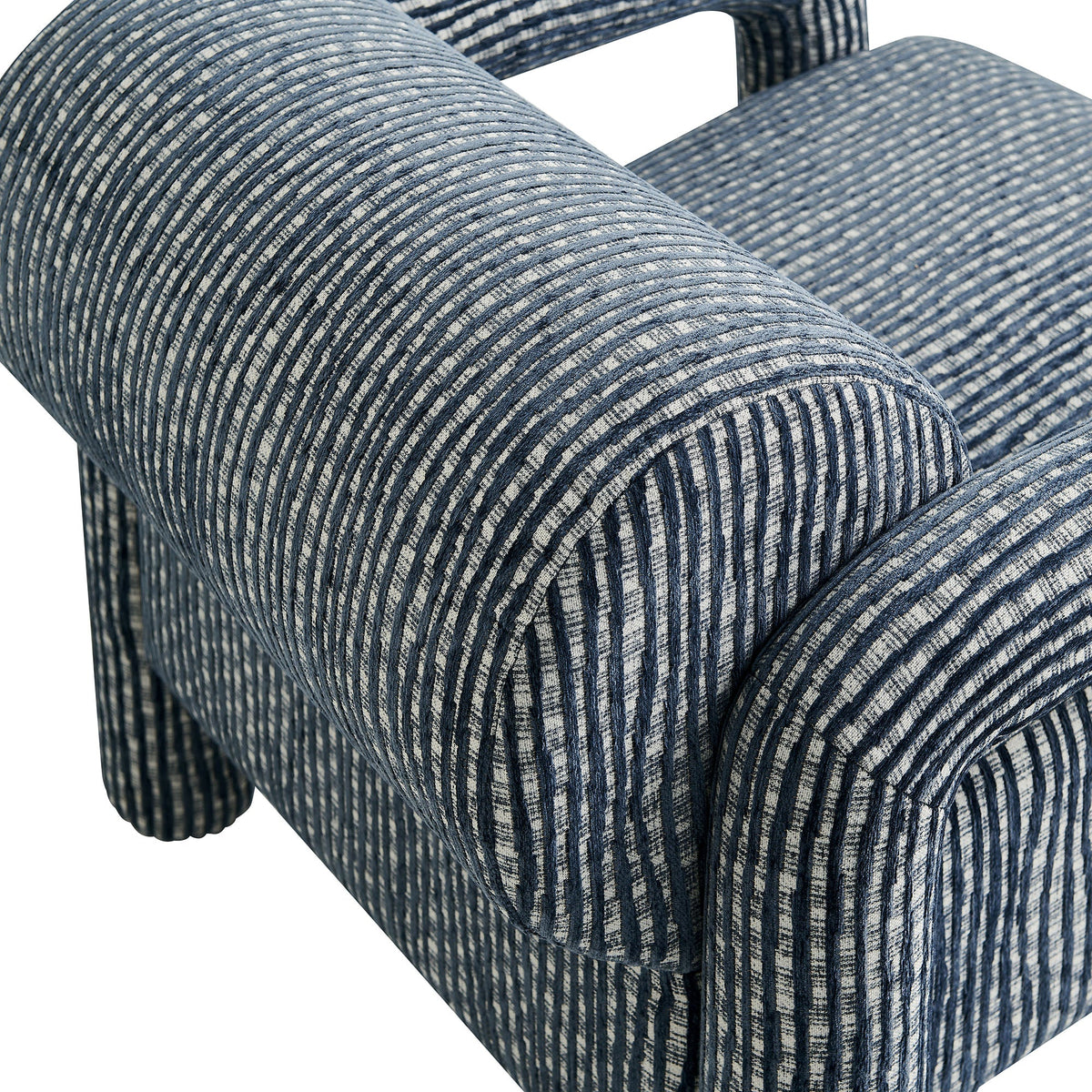Quill Navy Patterned Woven Fabric Accent Chair