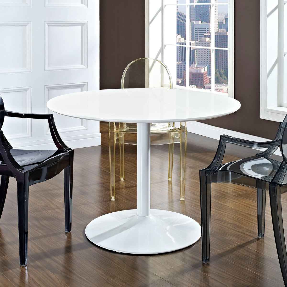 Revolve White Round Wood Dining Table