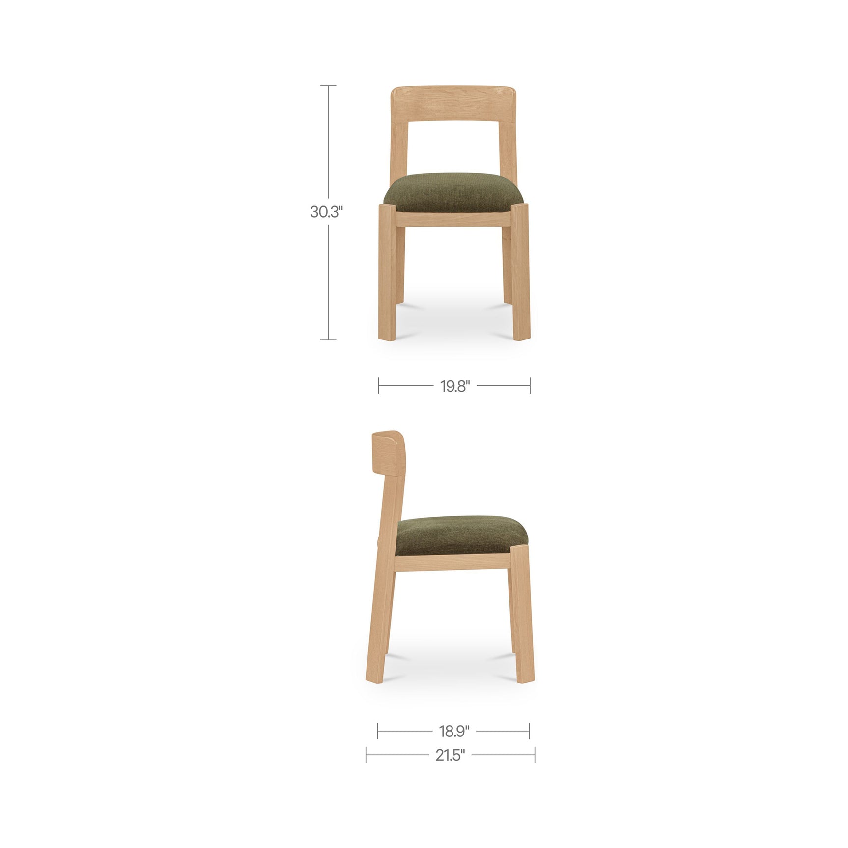 Oli Dark Green/Natural Dining Chair (Set of 2)
