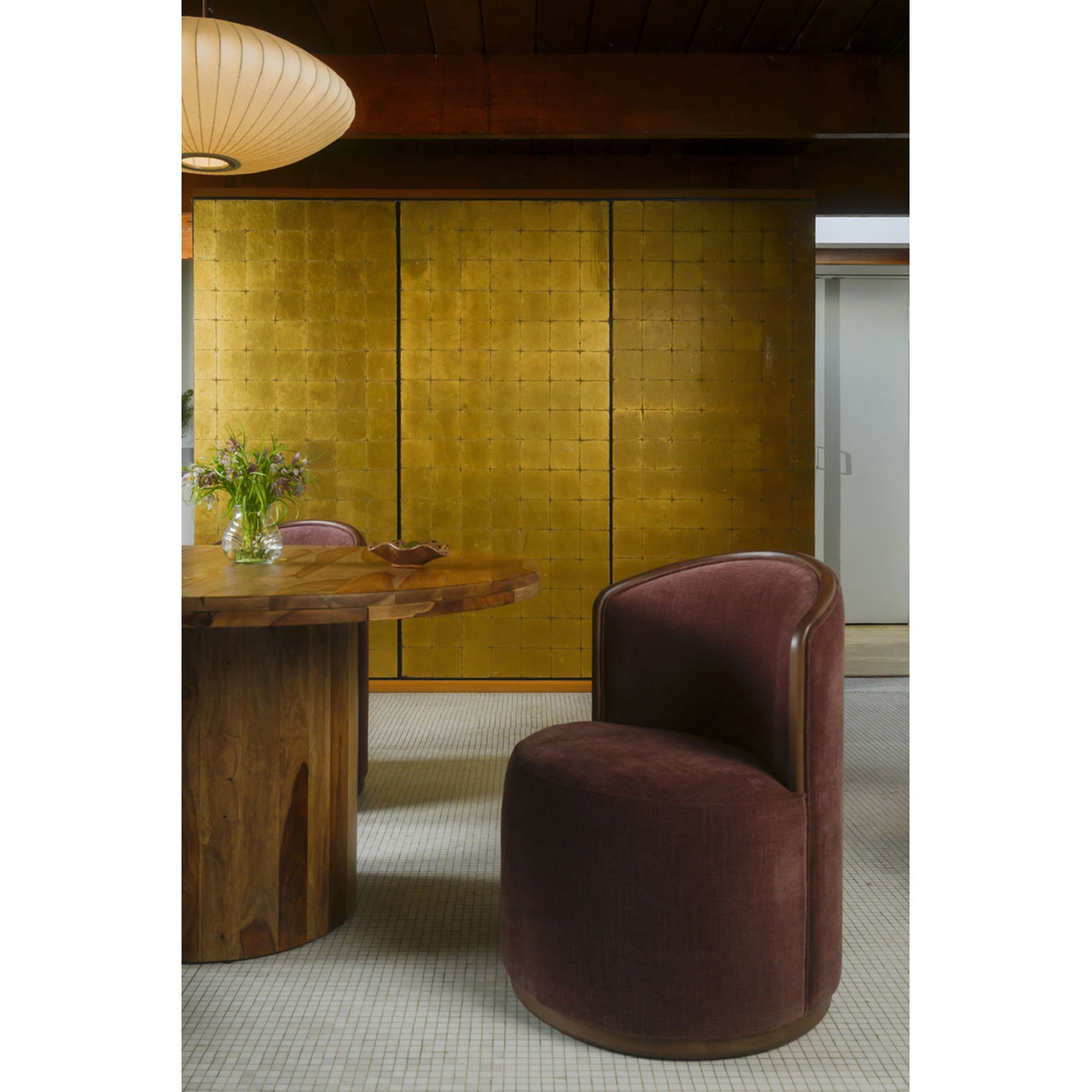 Rossi Berry/Natural Swivel Dining Chair