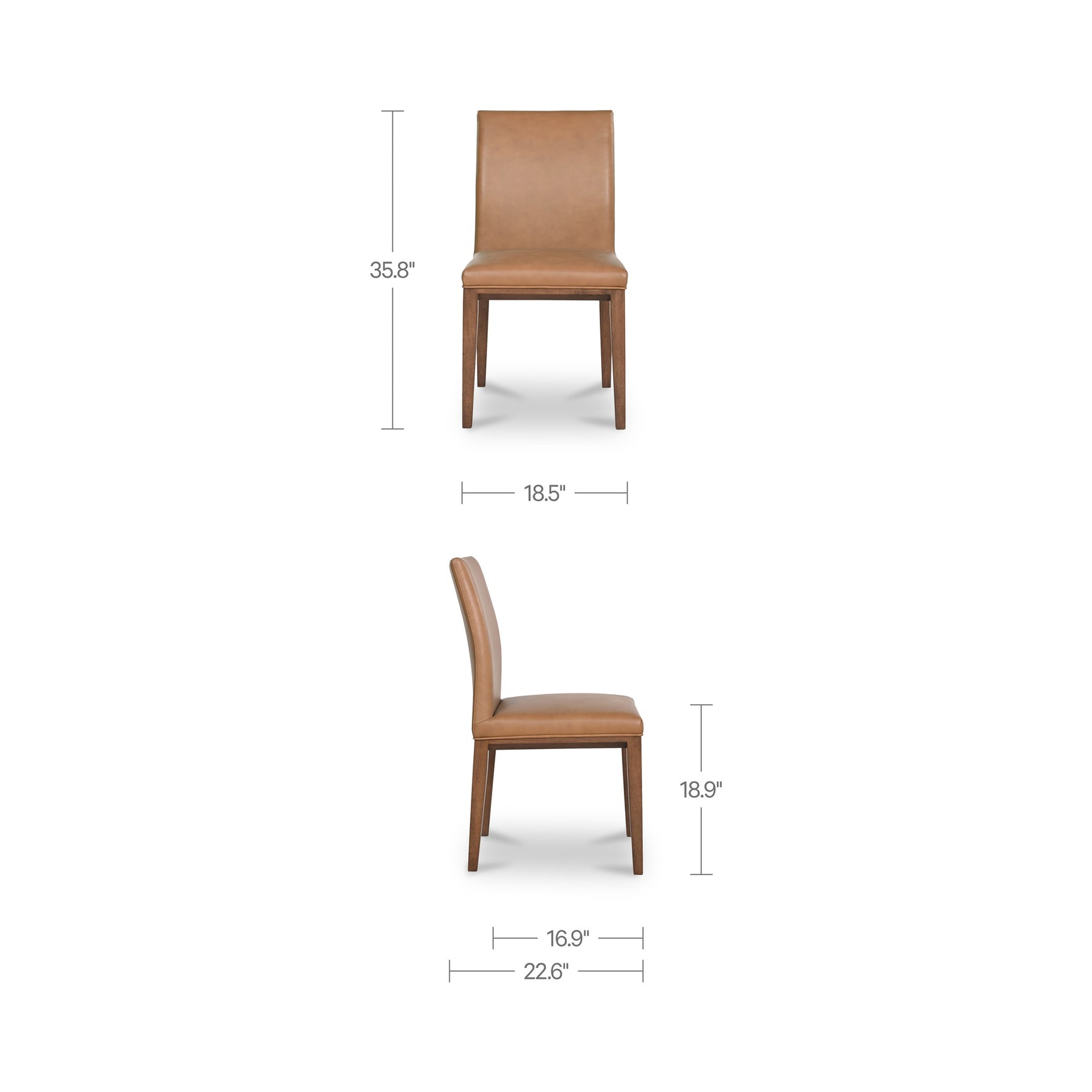 Frankie Tan Leather Dining Chair (Set of 2)