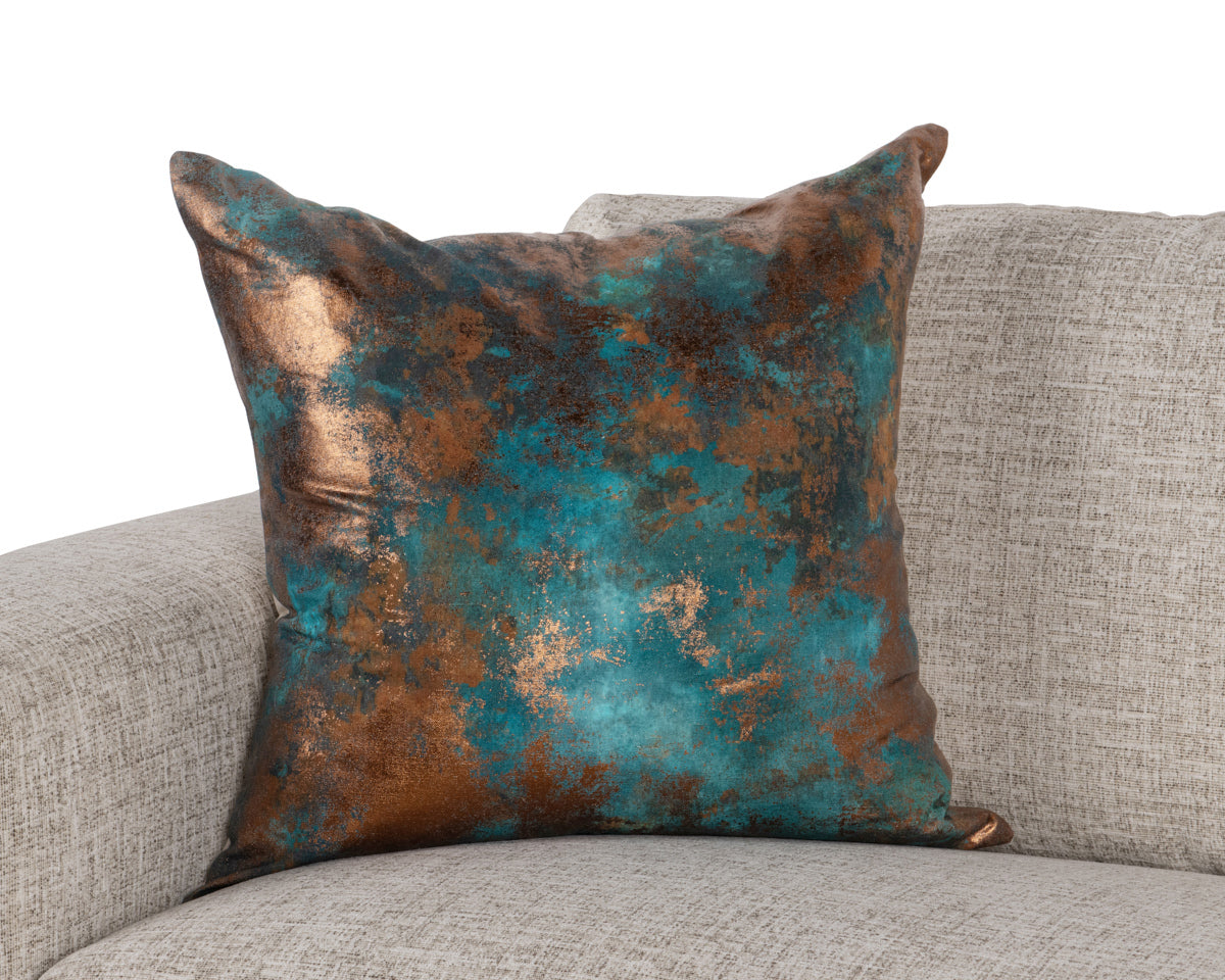 EQ Onara Teal/Antique Bronze 22x22 Throw Pillow (Set of 2) - Ornate Home