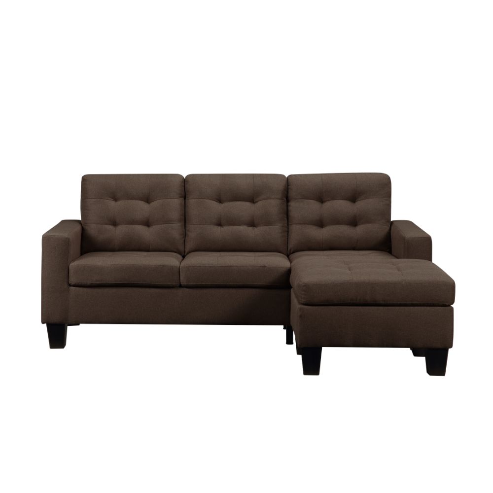 Earsom Brown Reversible Sofa & Ottoman - Ornate Home