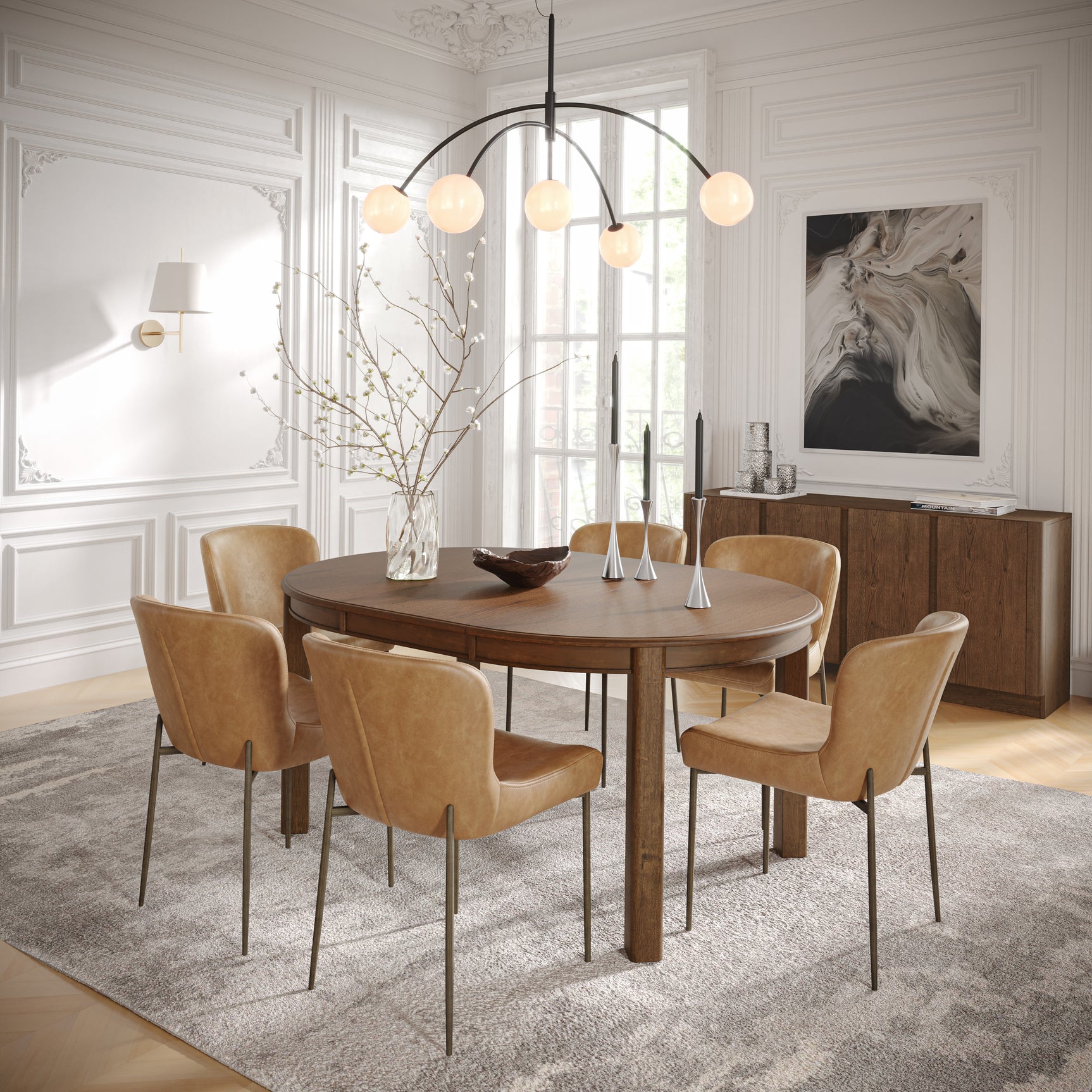 Easely Cognac Chair Cognac (Set of 2) - Ornate Home