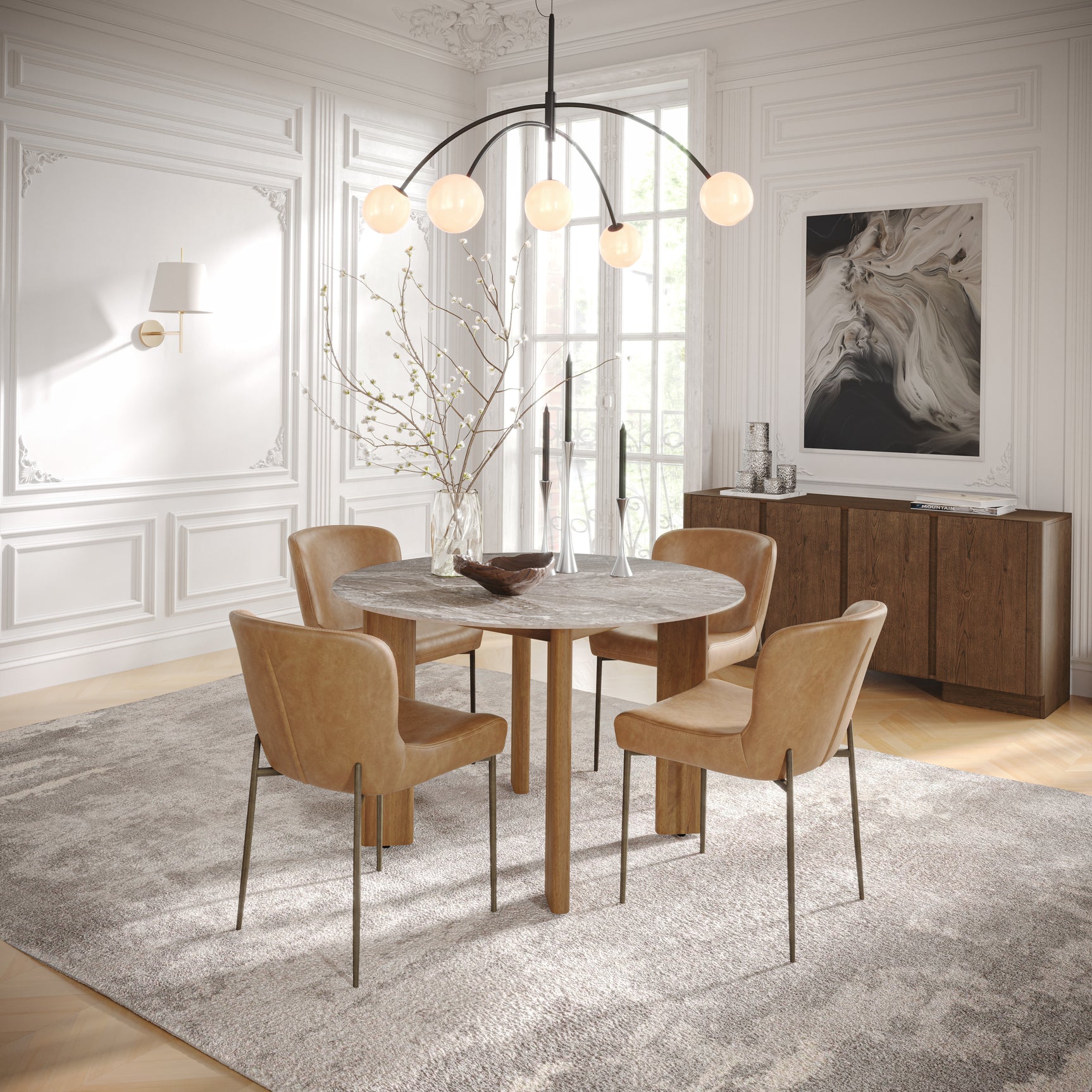 Easely Cognac Chair Cognac (Set of 2) - Ornate Home