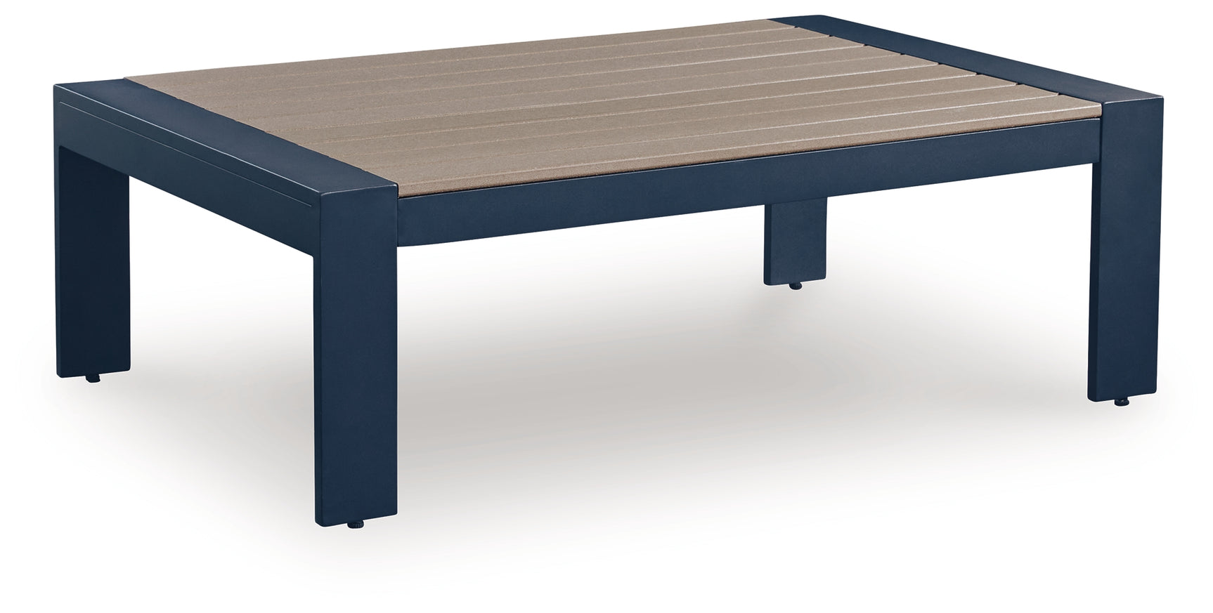 East Beach Navy Blue/Driftwood Rectangular Cocktail Table - Ornate Home