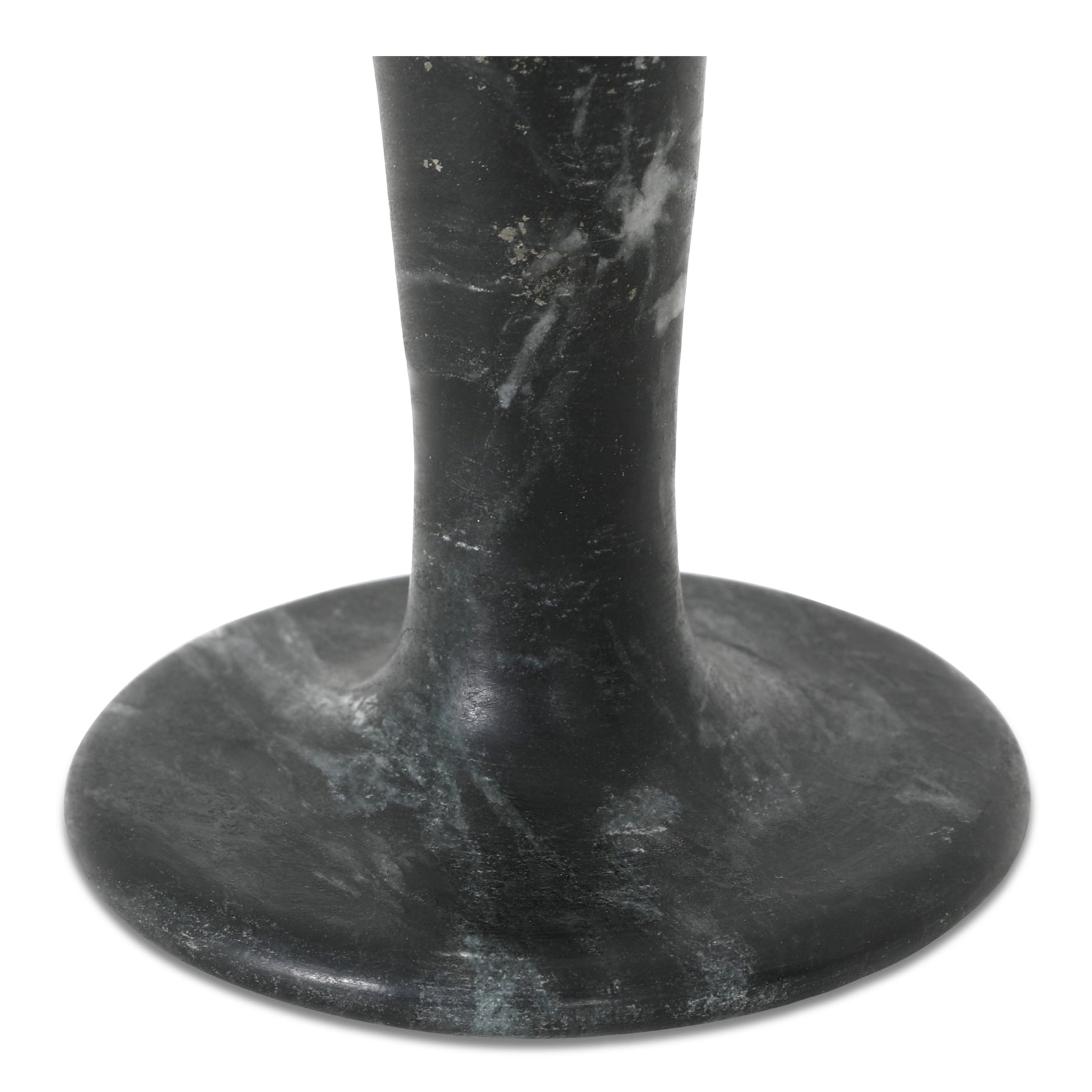 East Black Veined Marble Short Candle Holder - Ornate Home