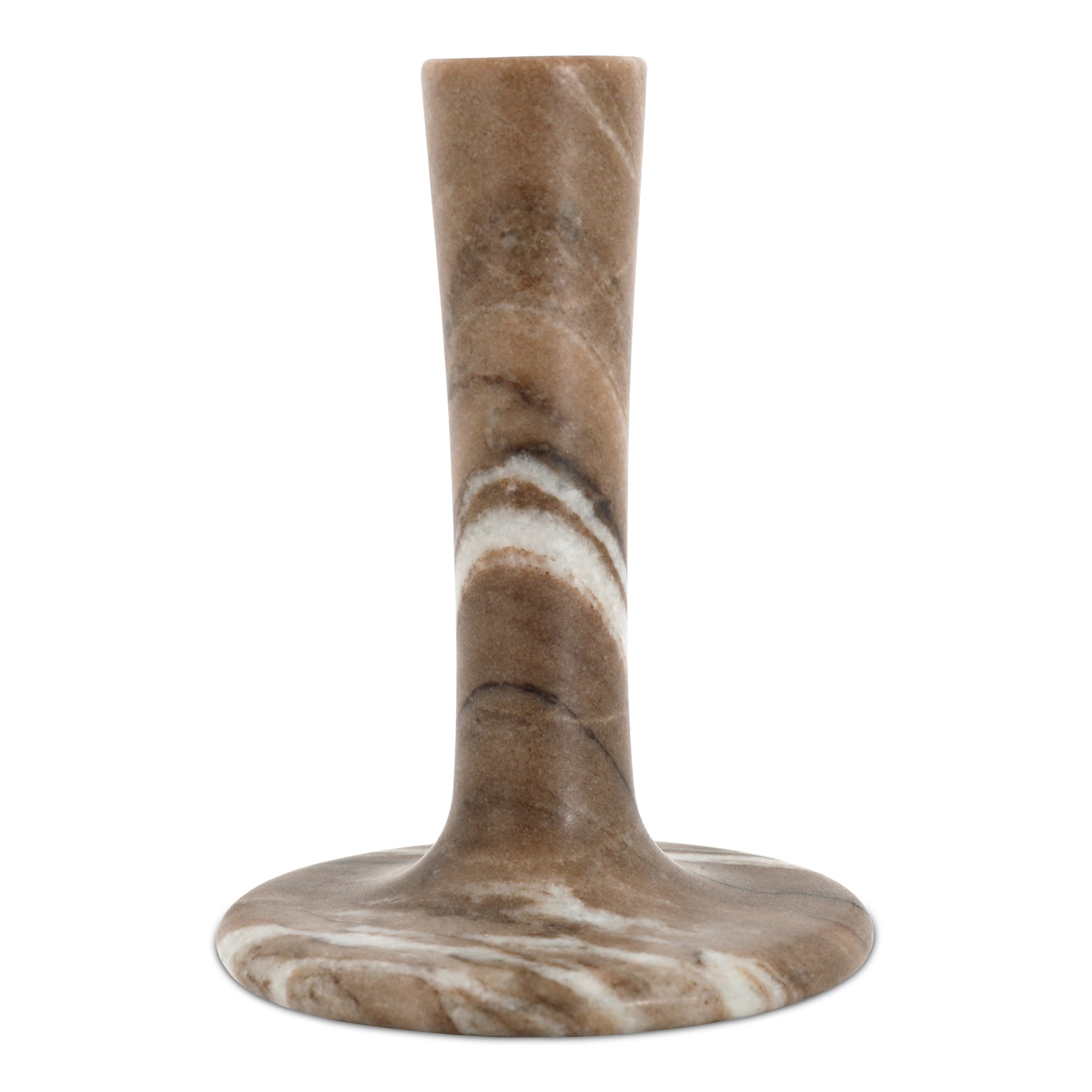 East Brown Torrent Marble Tall Candle Holder - Ornate Home