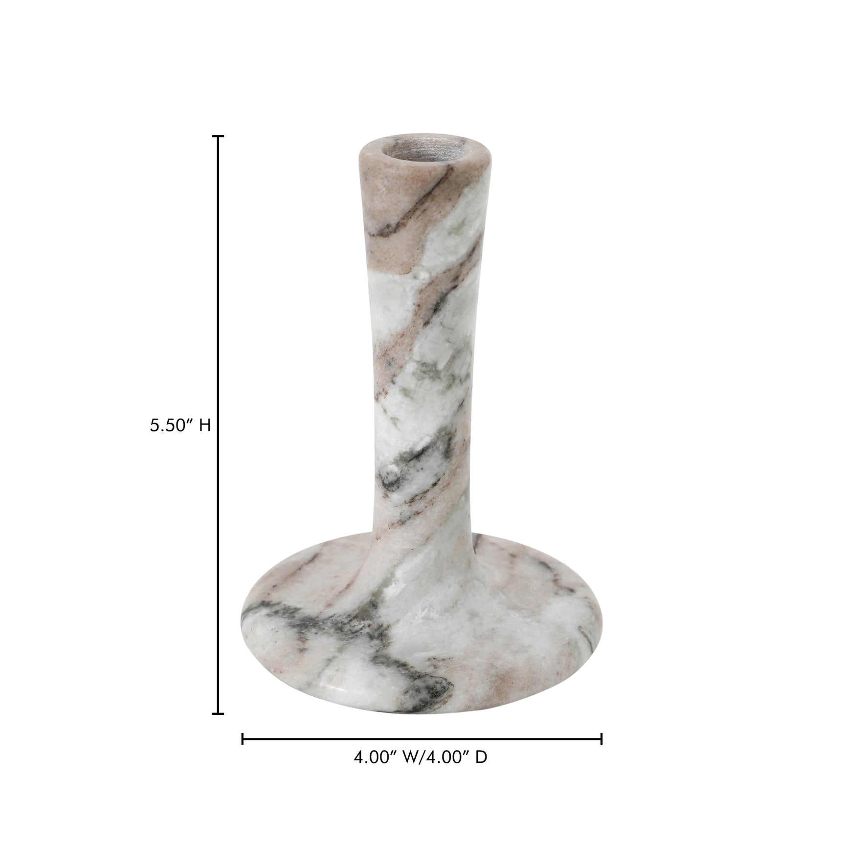 East Brown Torrent Marble Tall Candle Holder - Ornate Home