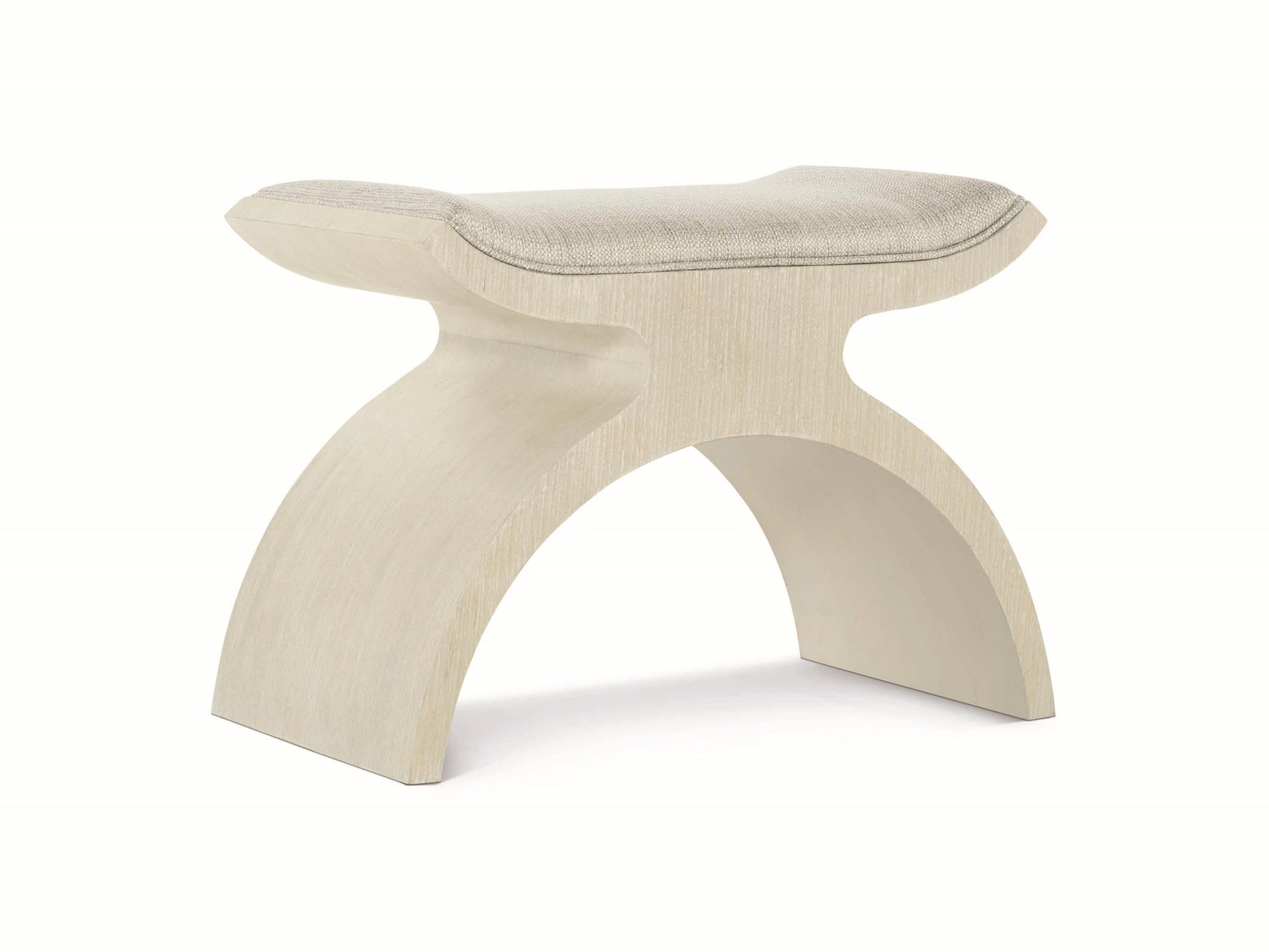 East Hampton Cerused Linen/Grey Bench - Ornate Home