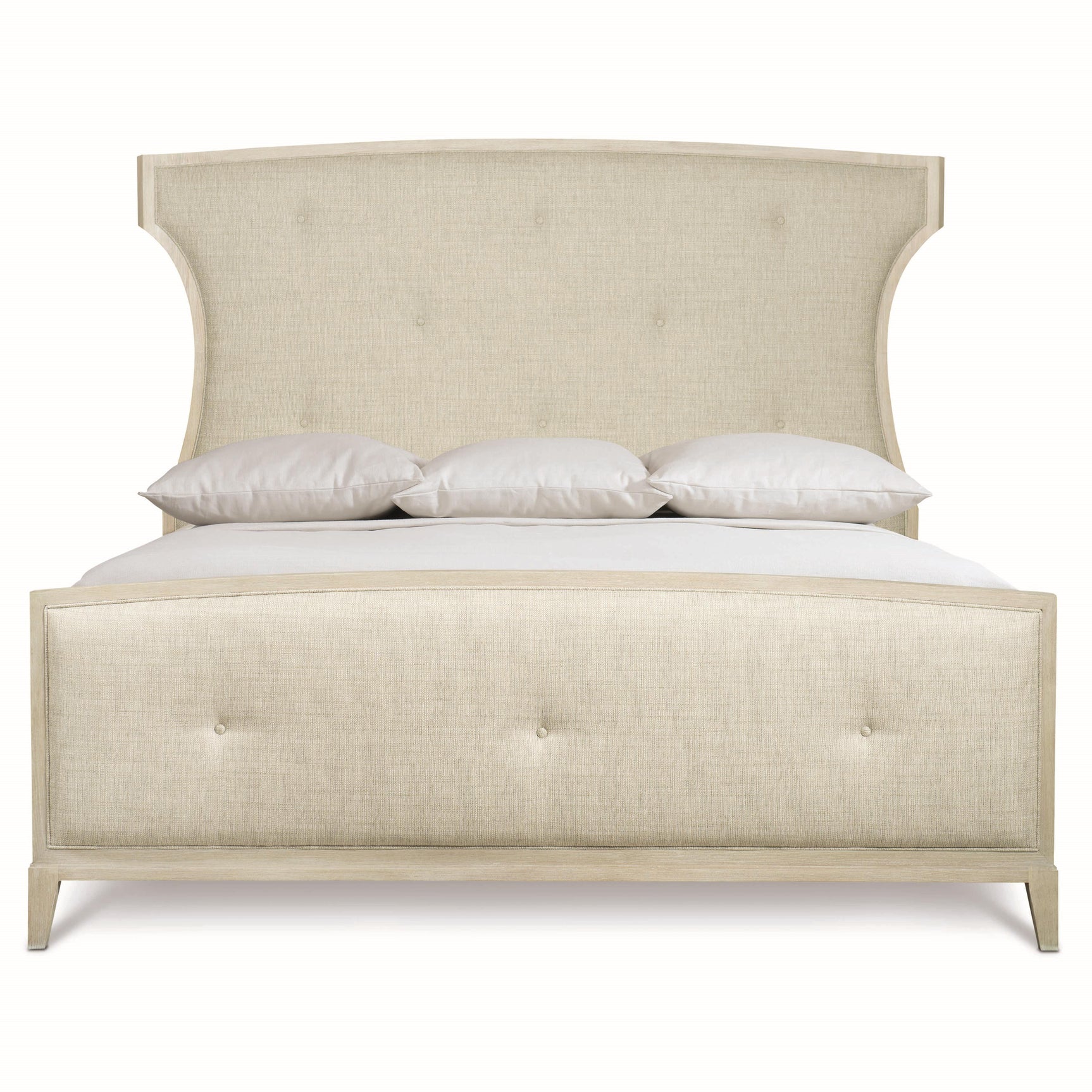 East Hampton Cerused Linen King Panel Bed - Ornate Home
