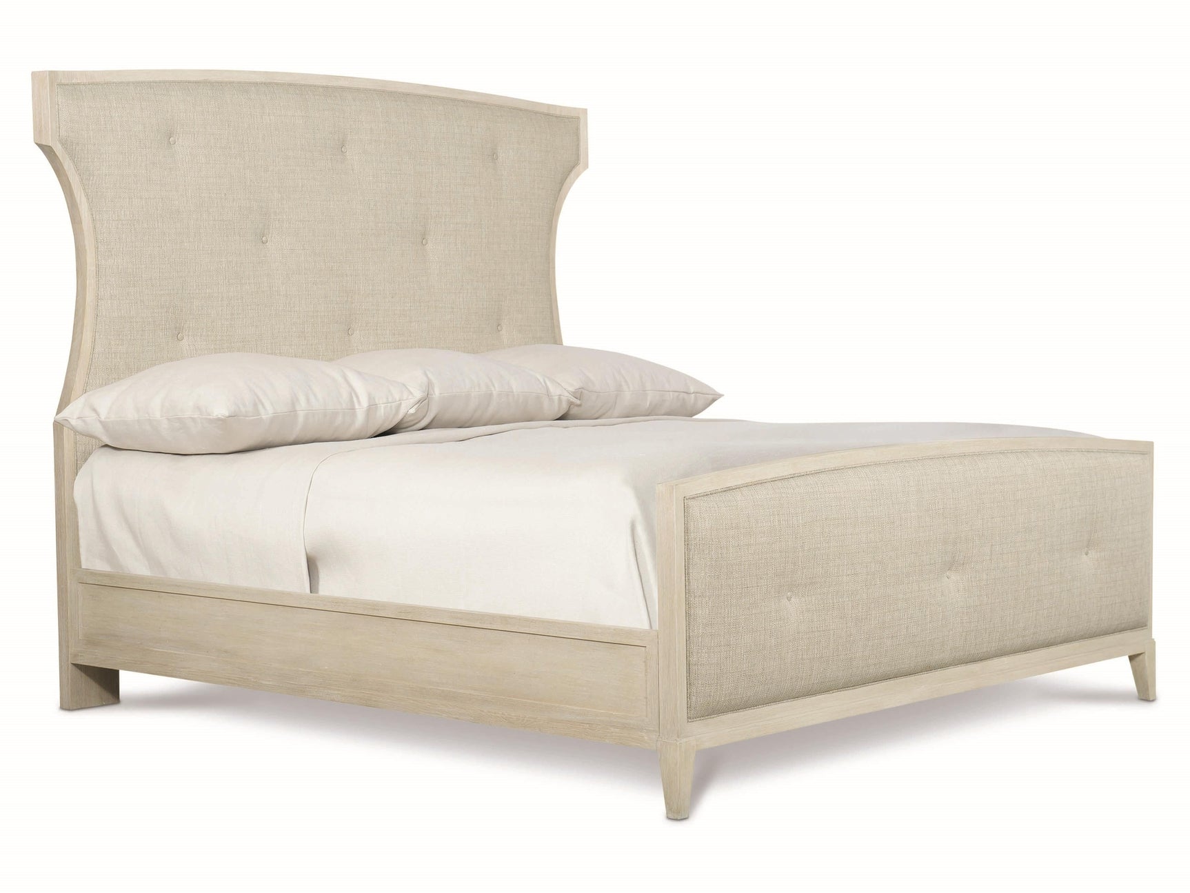 East Hampton Cerused Linen/Muted Grey Panel King Bed - Ornate Home