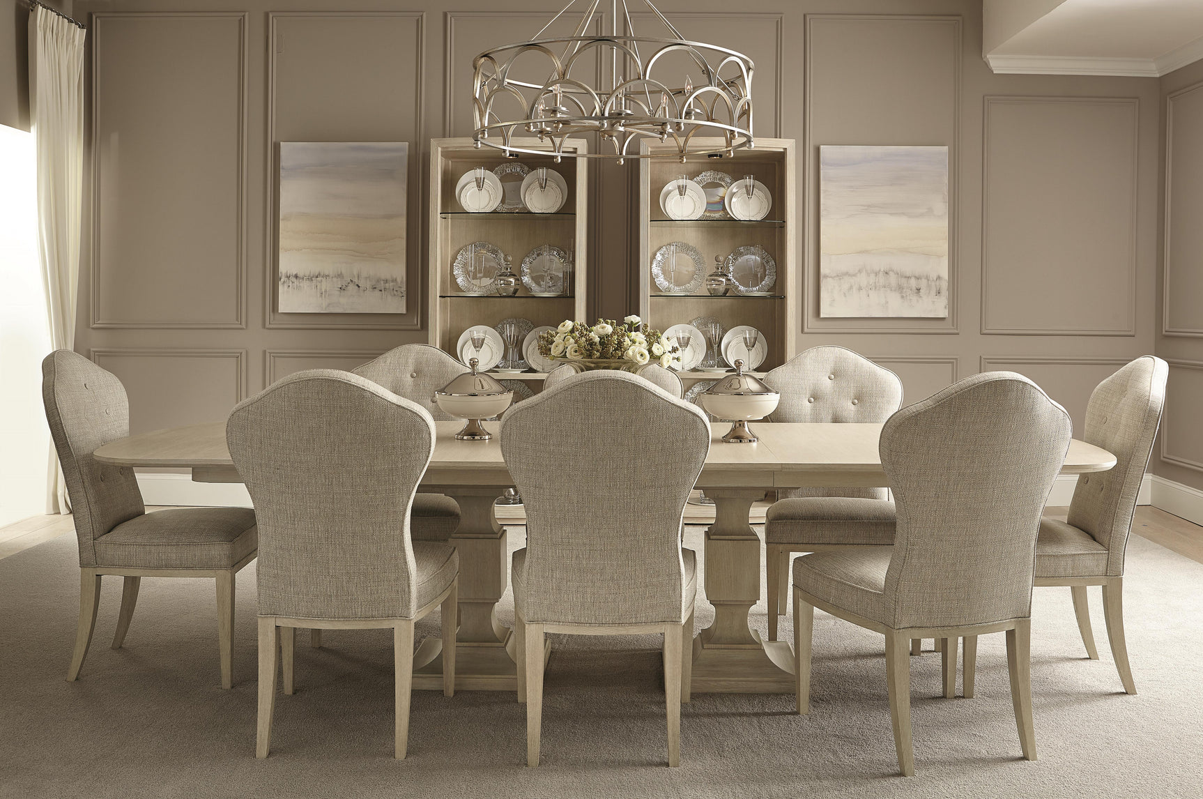 East Hampton Cerused Linen/Muted Grey Side Chair - Ornate Home