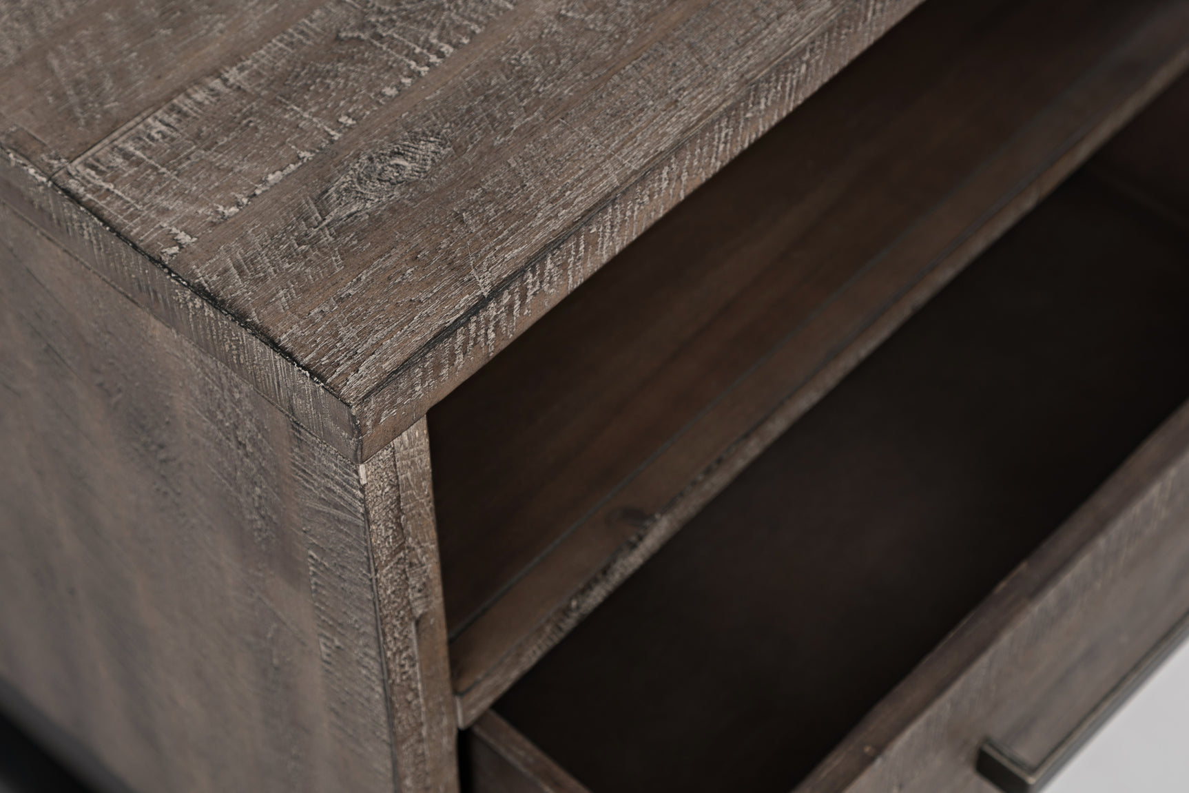 East Hampton Distressed Grey End Table - Ornate Home
