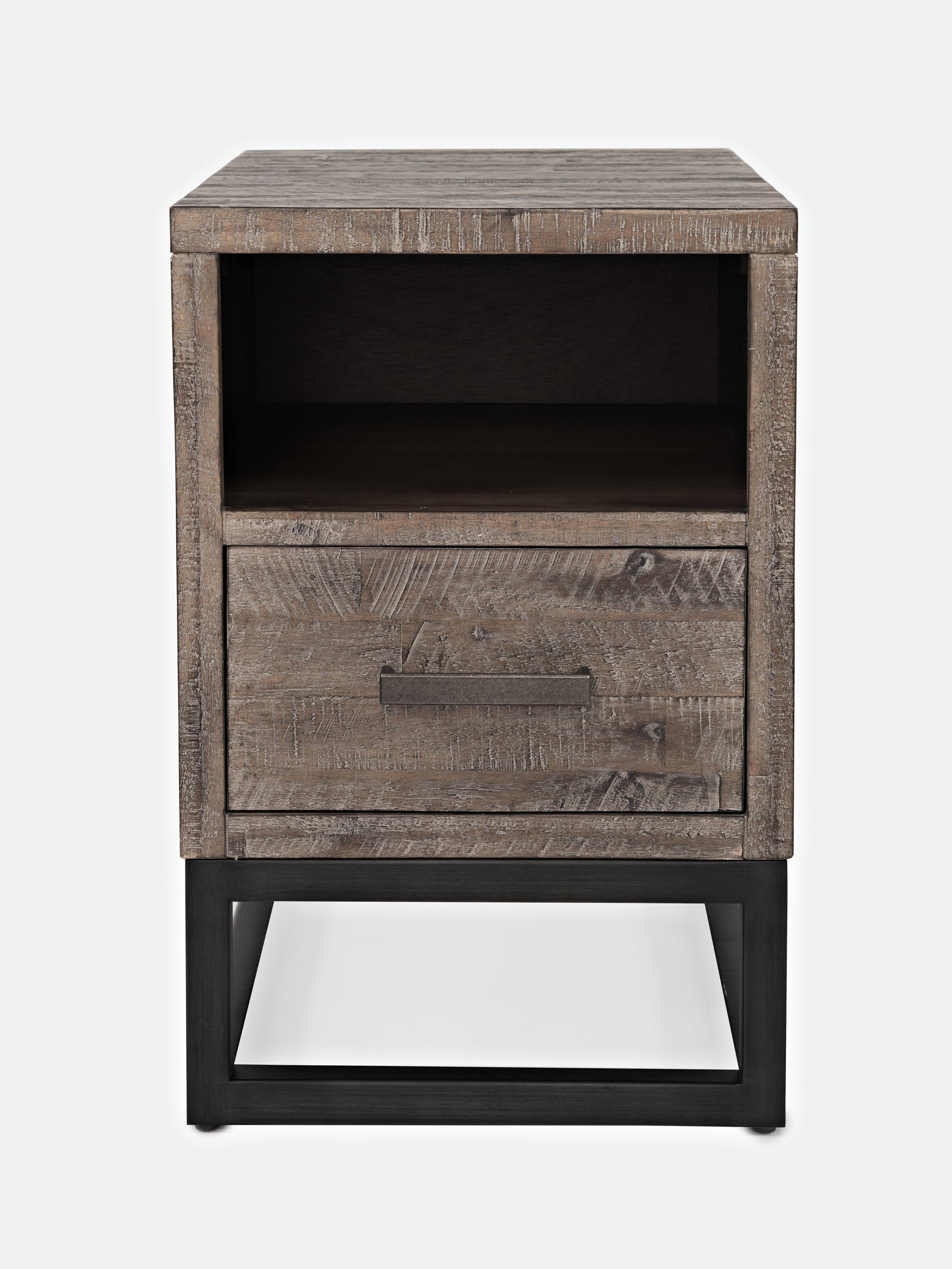 East Hampton Distressed Grey Power Chairside Table - Ornate Home