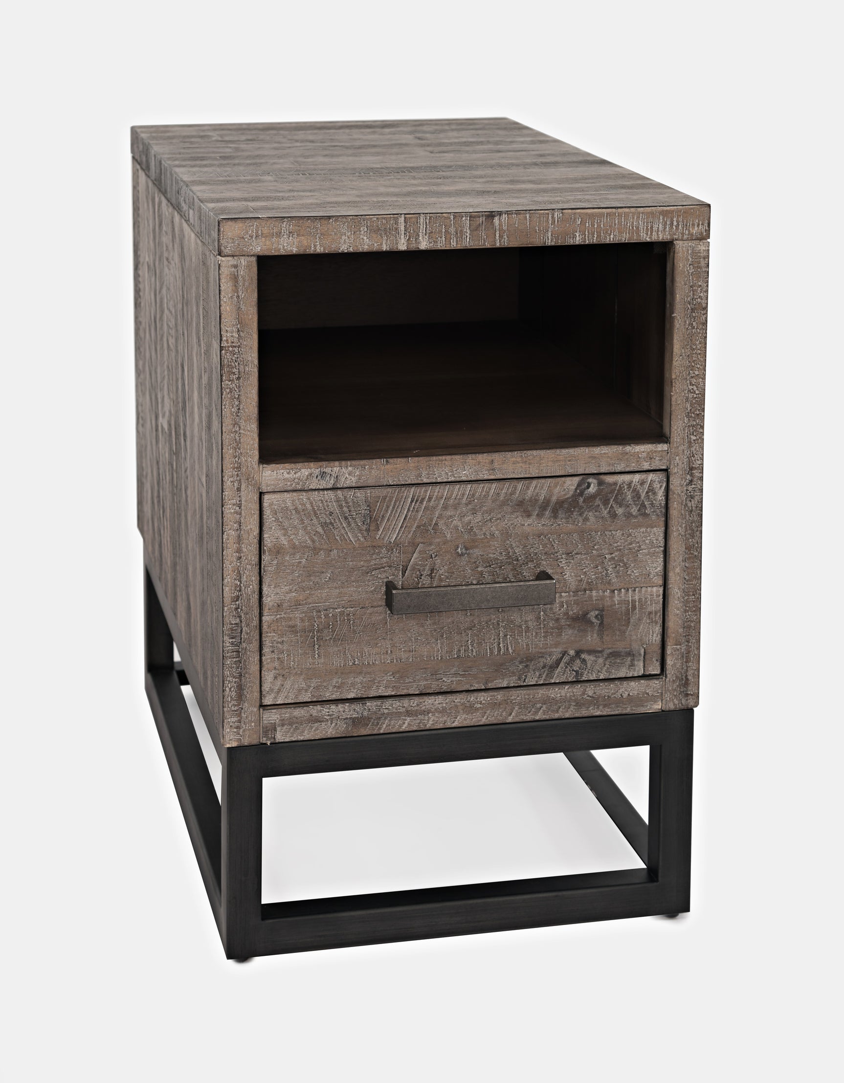 East Hampton Distressed Grey Power Chairside Table - Ornate Home