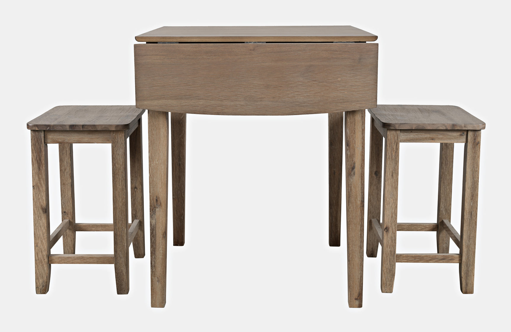 Eastern Tides Bisque Dropleaf Counter Dining Table w/ 2 Backless Stools - Ornate Home
