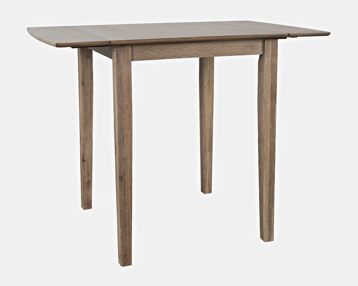 Eastern Tides Bisque Dropleaf Counter Dining Table w/ 4 Backless Stools - Ornate Home