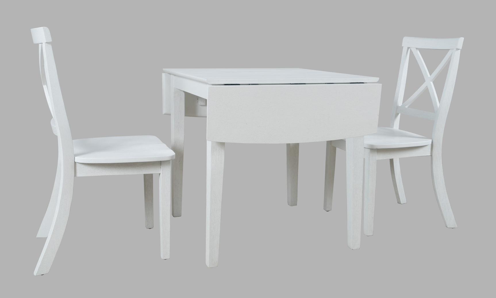 Eastern Tides Blanc Dropleaf Dining Table w/ 4 X-Back Chairs - Ornate Home