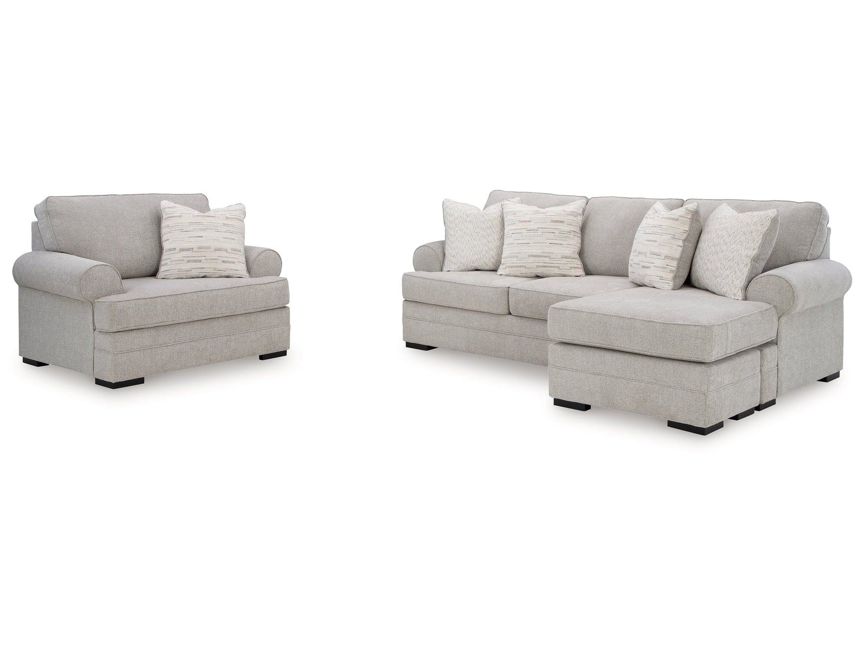 Eastonbridge Shadow Sofa Chaise & Oversized Chair - Ornate Home