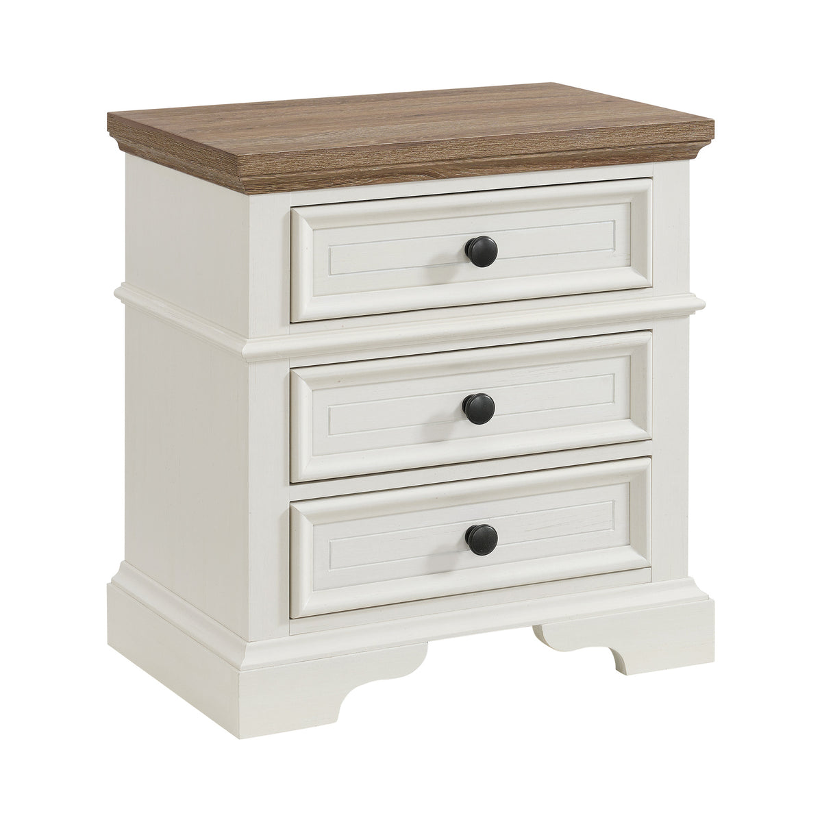Eastwood Off-White/Brown 5-Piece Youth King UPH Bedroom Set - Ornate Home