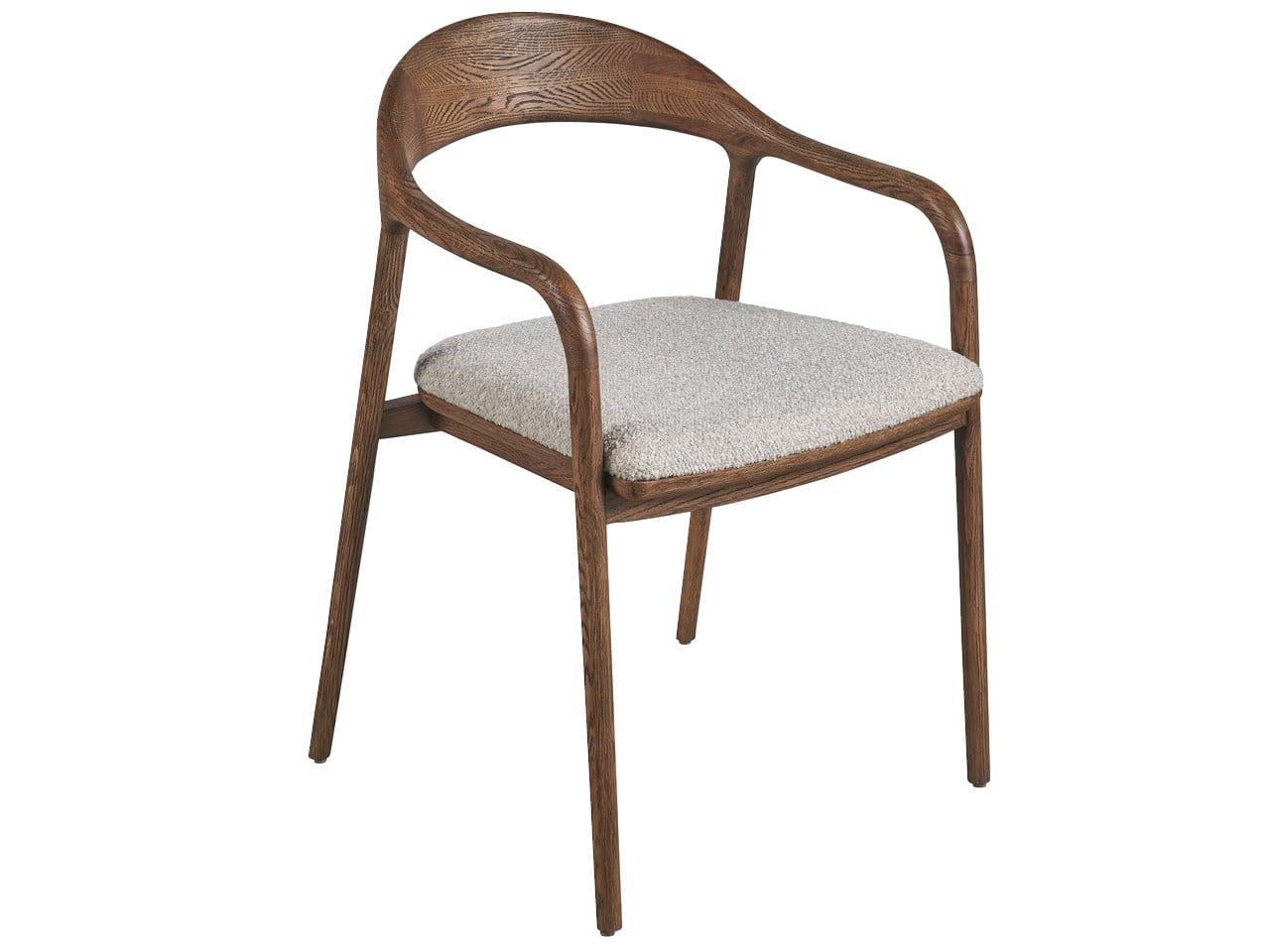 Echo Medium Brown Oak/Medina Pebble Dining Arm Chair - Ornate Home