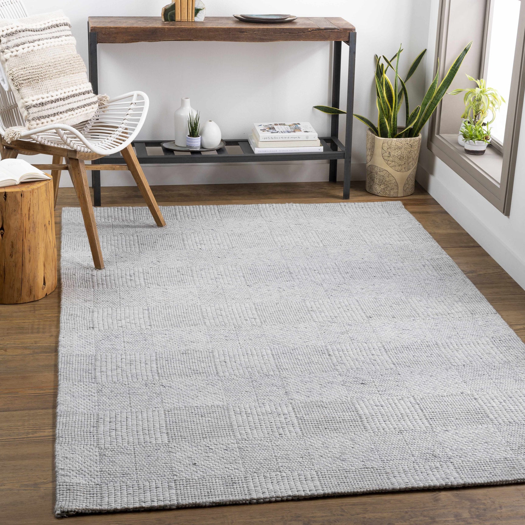 Eckman Wool Checkered Rug - Clearance - Ornate Home