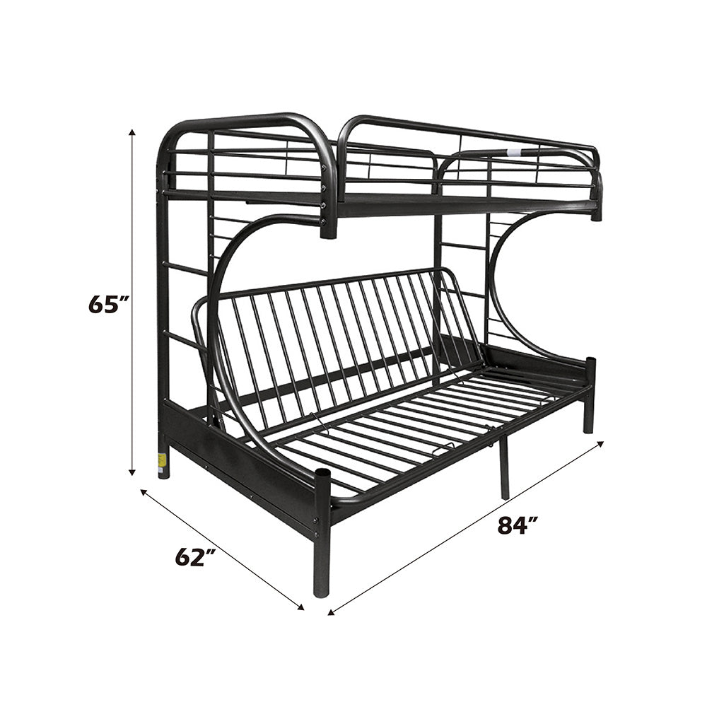 Eclipse Black Bunk Bed (Twin XL/Queen/Futon) - Ornate Home