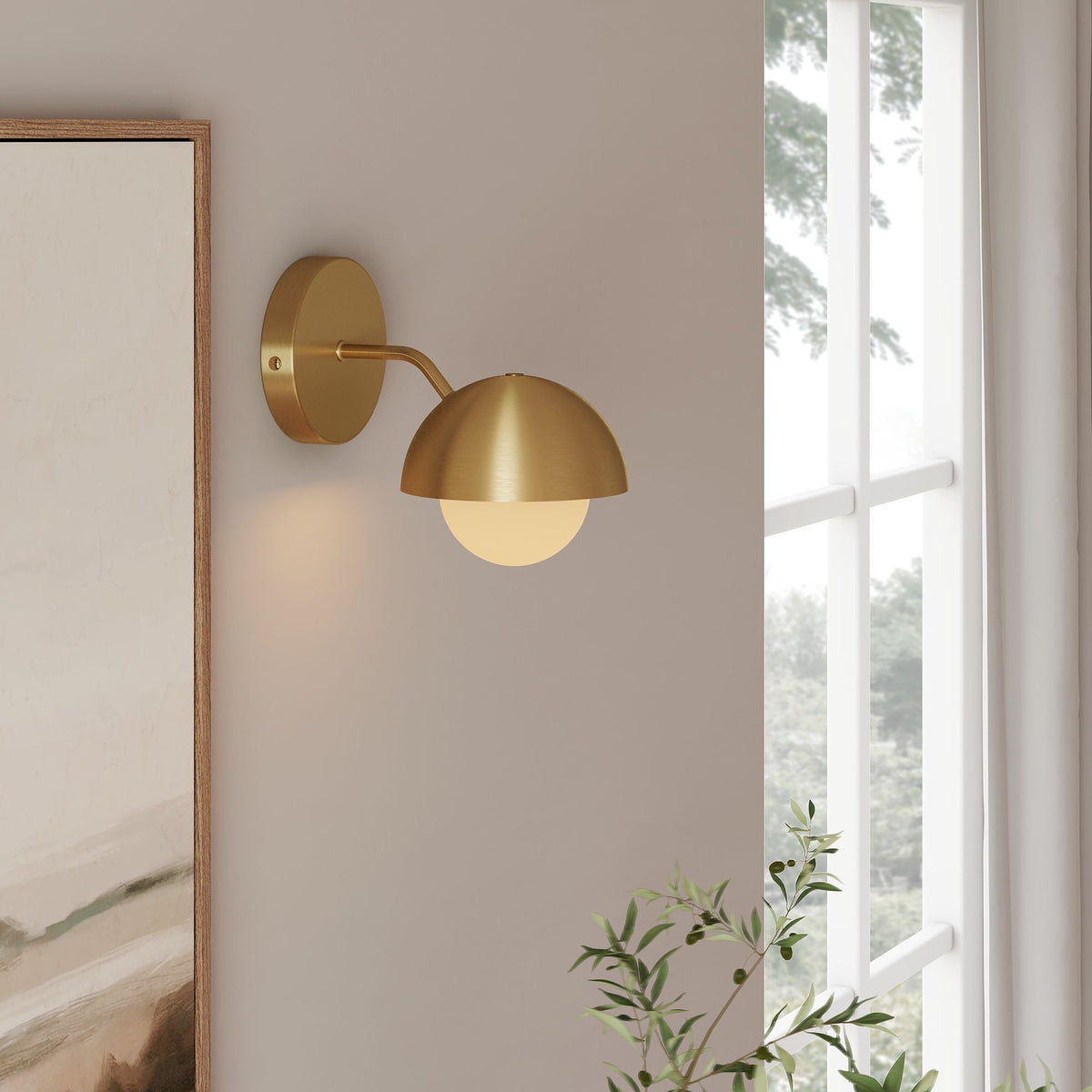 Eclipse Brass Globe Wall Sconce - Ornate Home