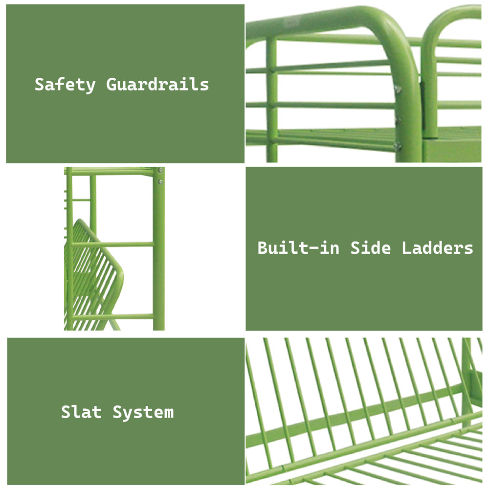 Eclipse Green Bunk Bed (Twin/Full/Futon) - Ornate Home