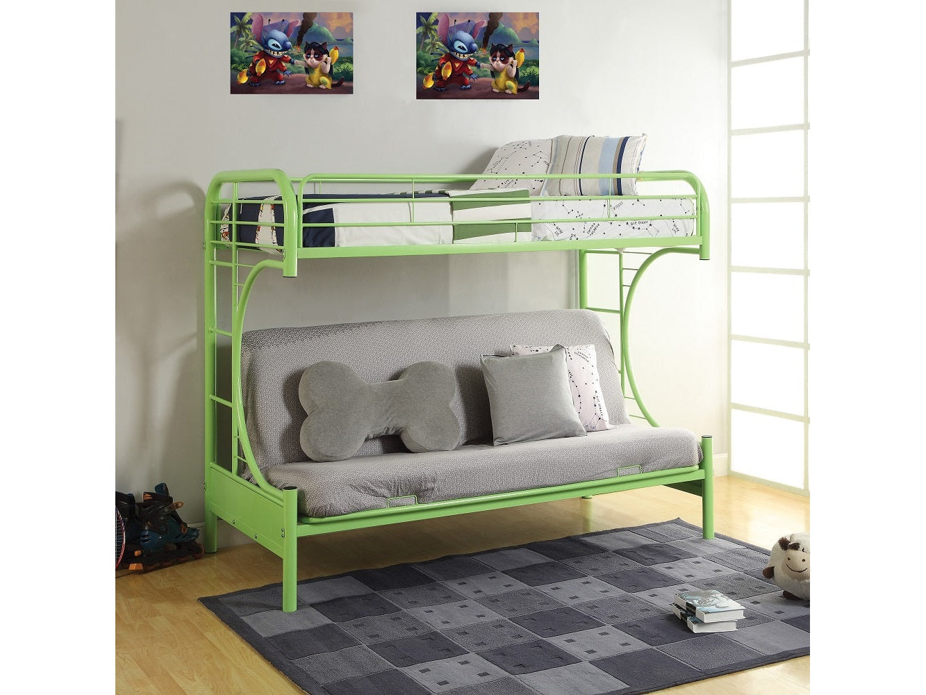 Eclipse Green Bunk Bed (Twin/Full/Futon) - Ornate Home