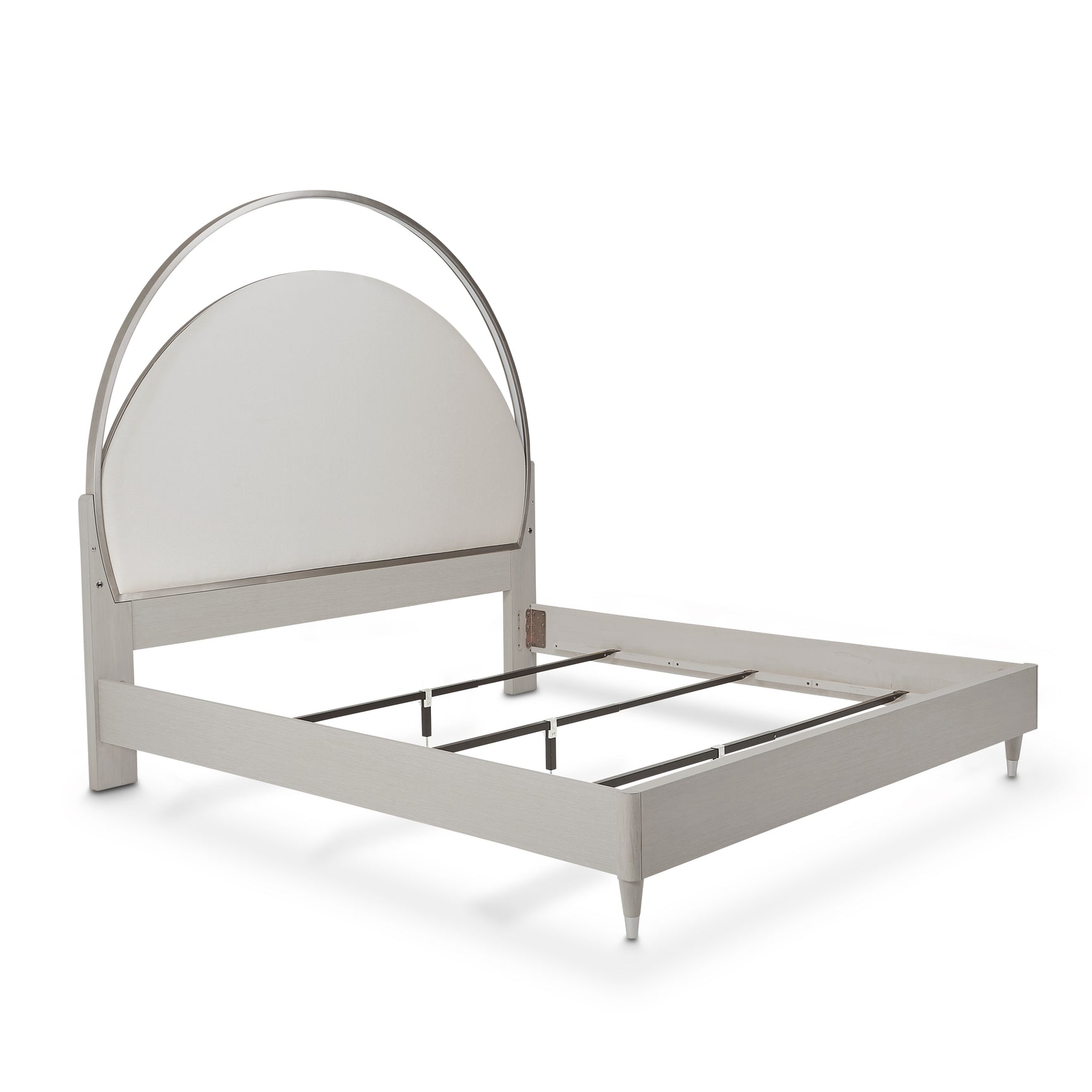Eclipse Moonlight/Ivory Upholstered Bed with LED Lights - Ornate Home