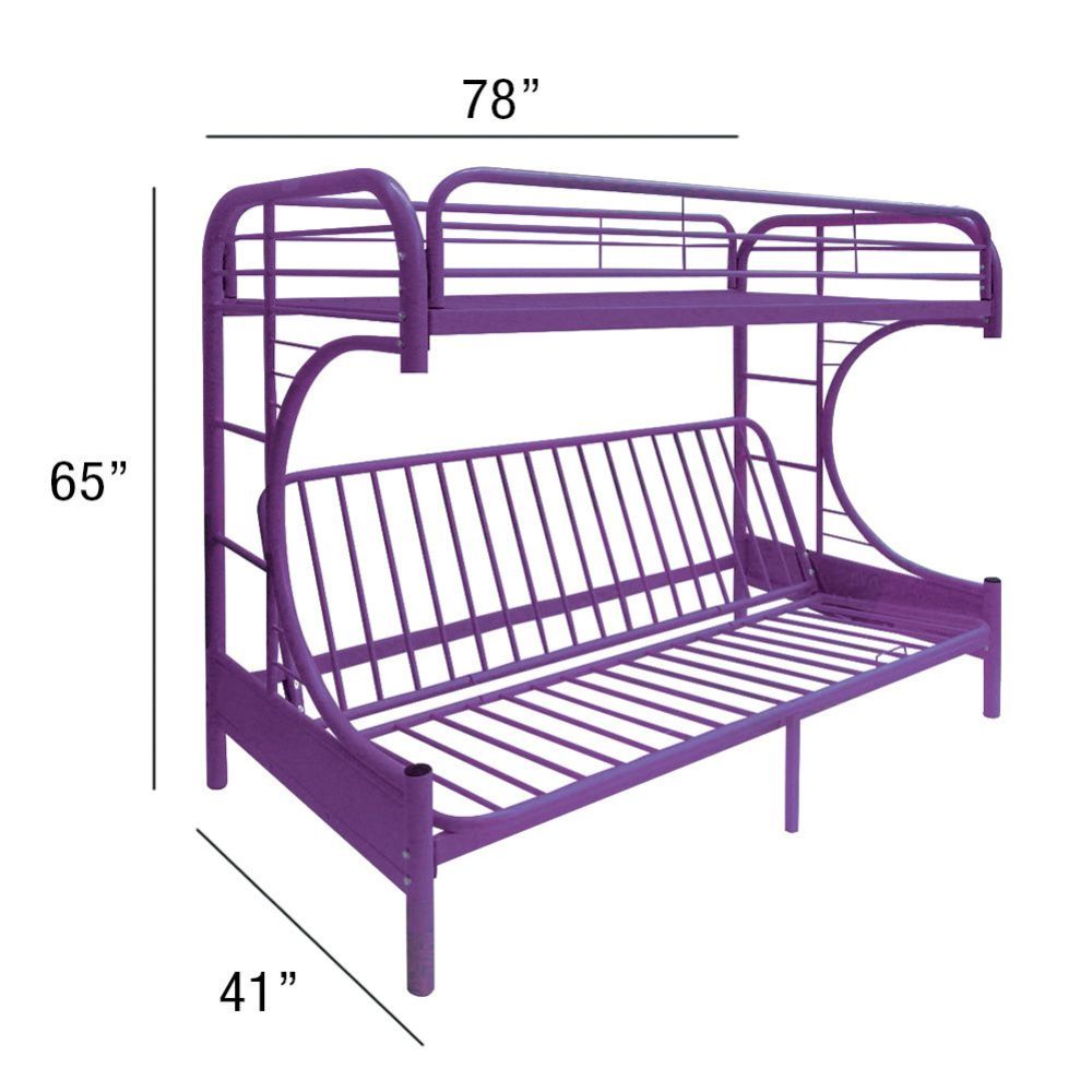 Eclipse Purple Bunk Bed (Twin/Full/Futon) - Ornate Home