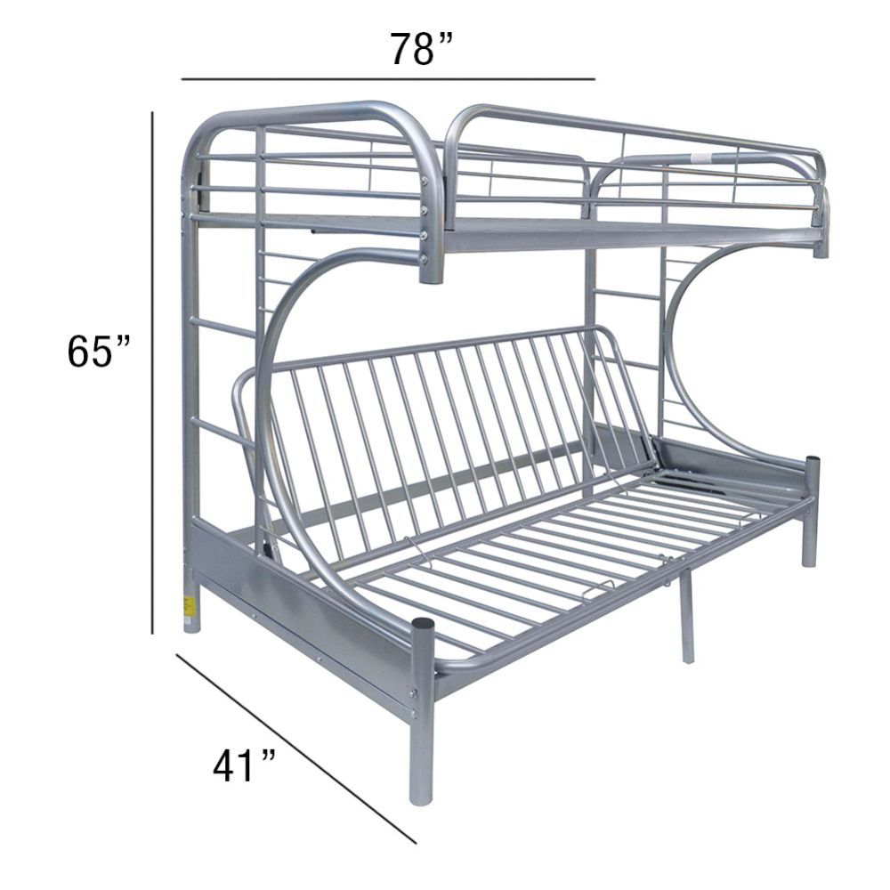 Eclipse Silver Bunk Bed (Twin/Full/Futon) - Ornate Home