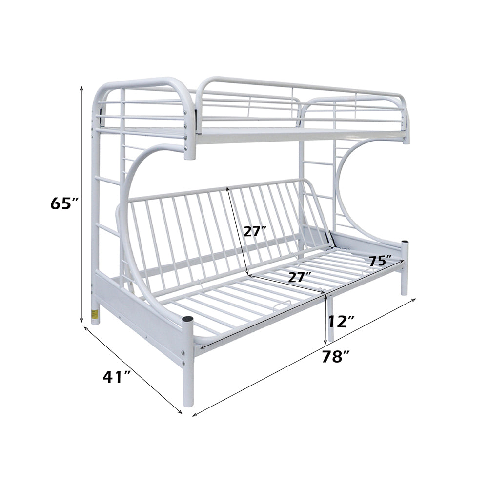 Eclipse White Bunk Bed (Twin/Full/Futon) - Ornate Home