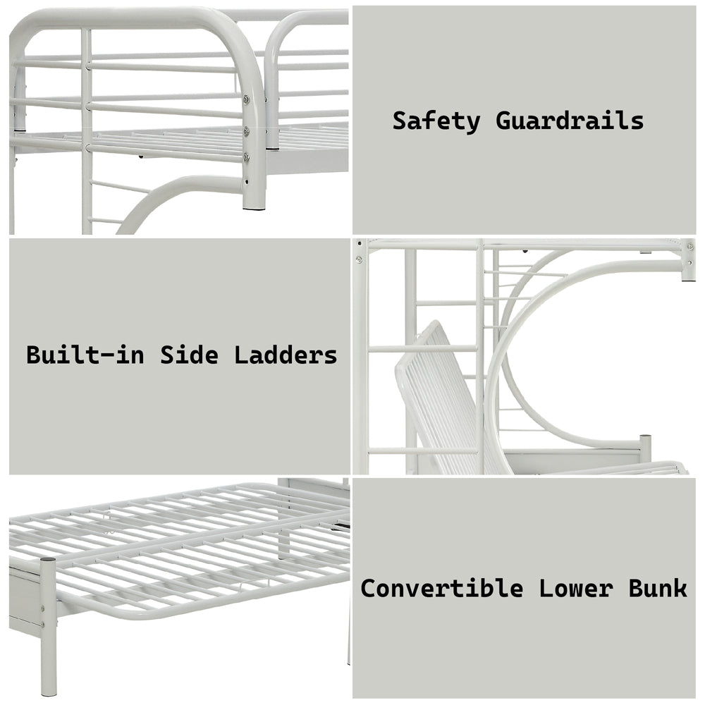 Eclipse White Bunk Bed (Twin XL/Queen/Futon) - Ornate Home