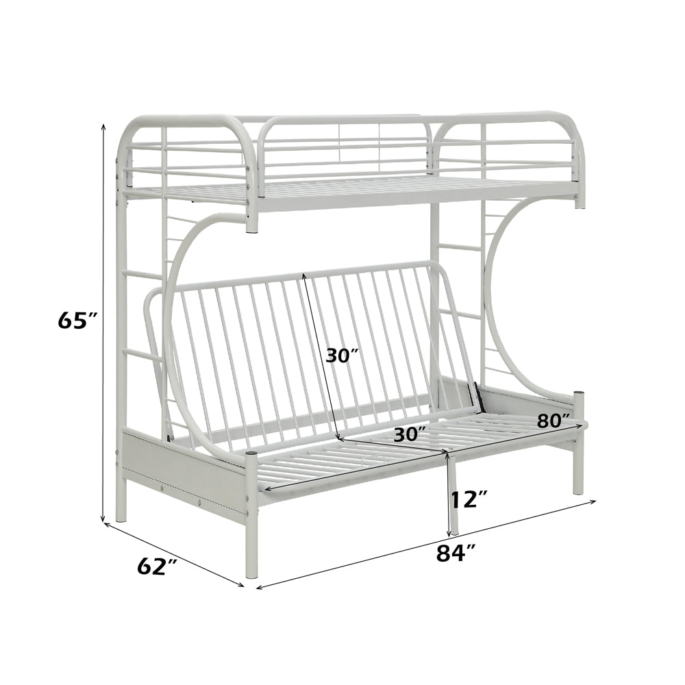 Eclipse White Bunk Bed (Twin XL/Queen/Futon) - Ornate Home