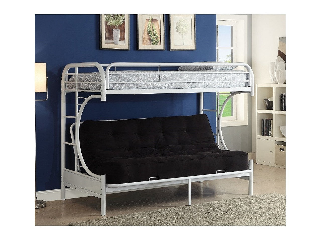 Eclipse White Bunk Bed (Twin XL/Queen/Futon) - Ornate Home