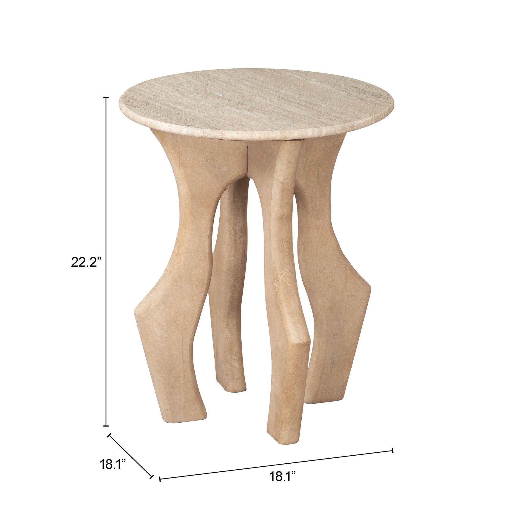 Eda White & Natural Side Table - Ornate Home