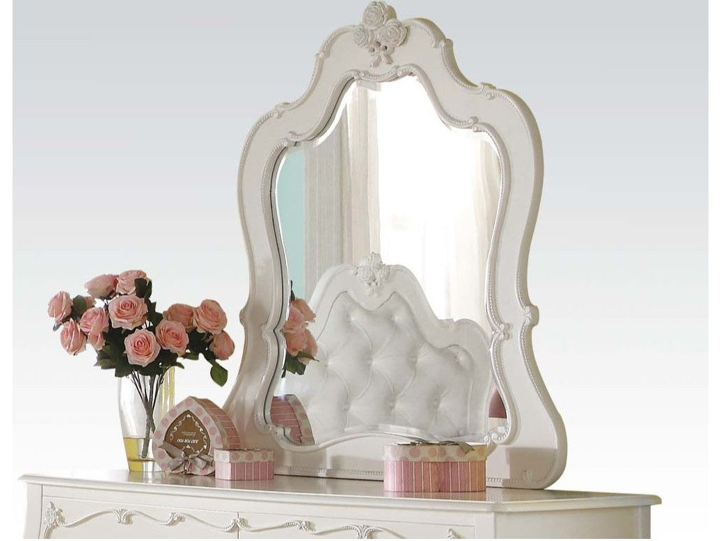 Edalene Pearl White Mirror - Ornate Home
