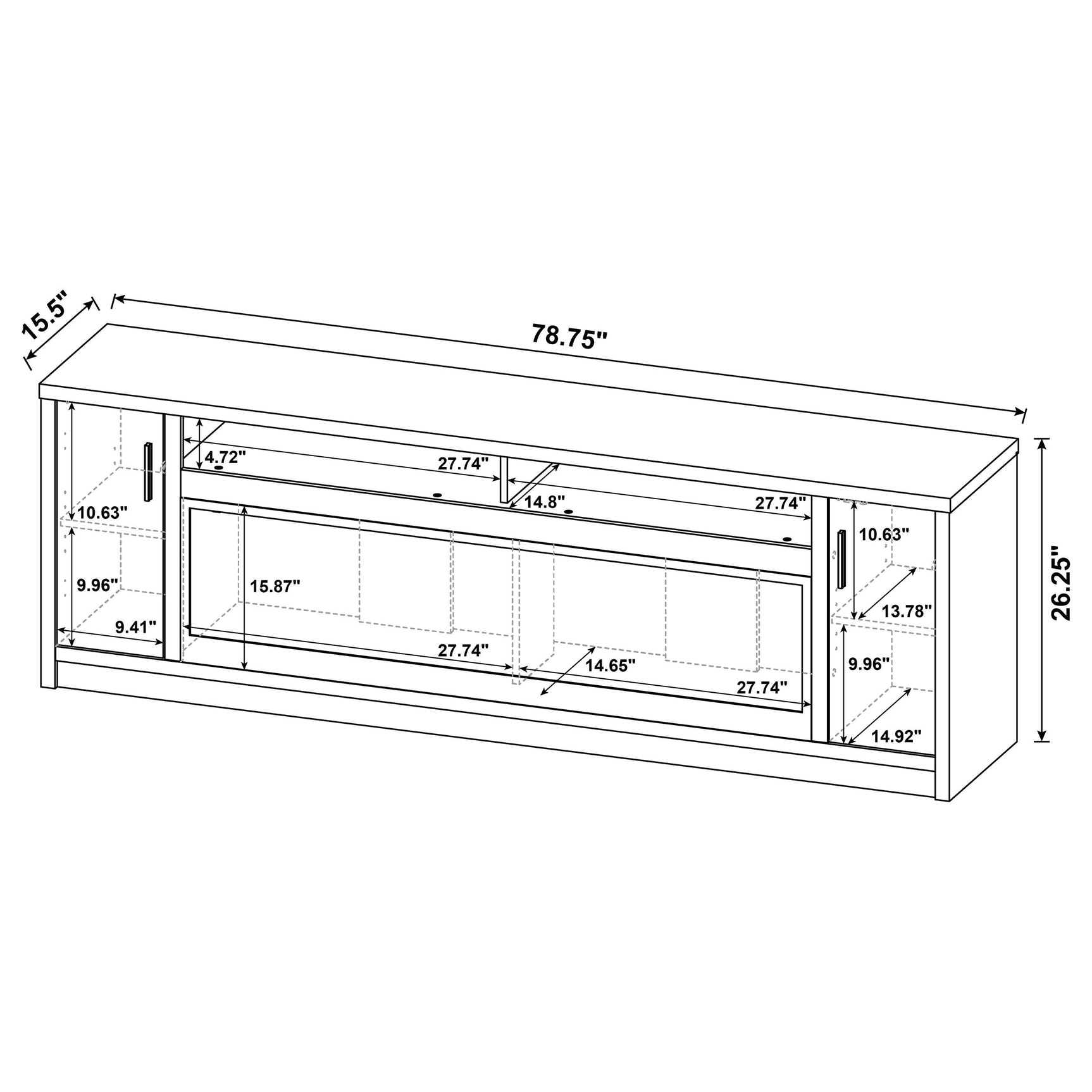 Eddy Mango 79-inch 2-door TV Stand Fireplace Media Console - Ornate Home